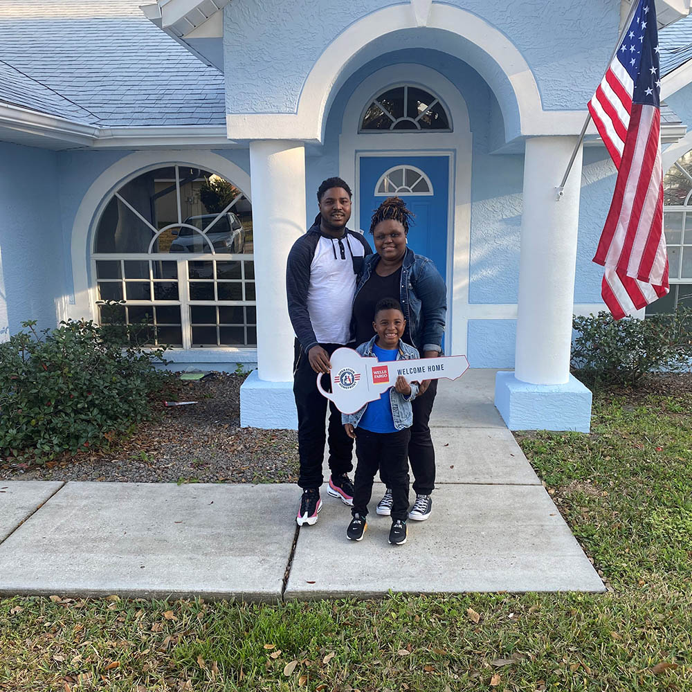 Veteran Shanique Wright, husband Eugene Hicks III and son Eugene IV