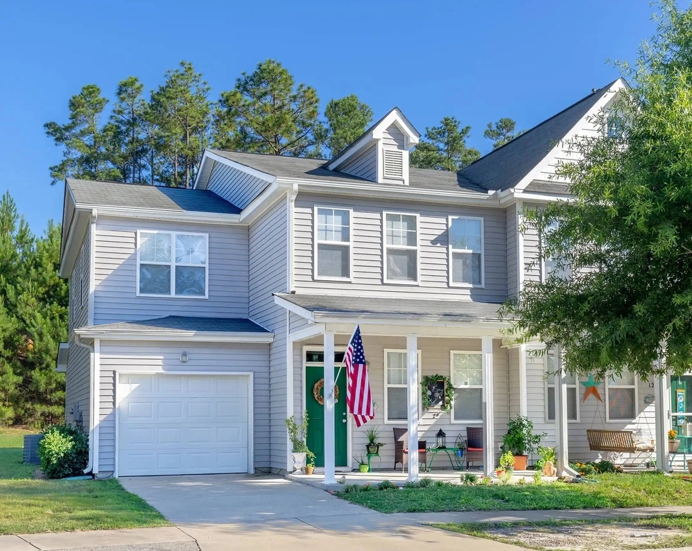 home with american flag