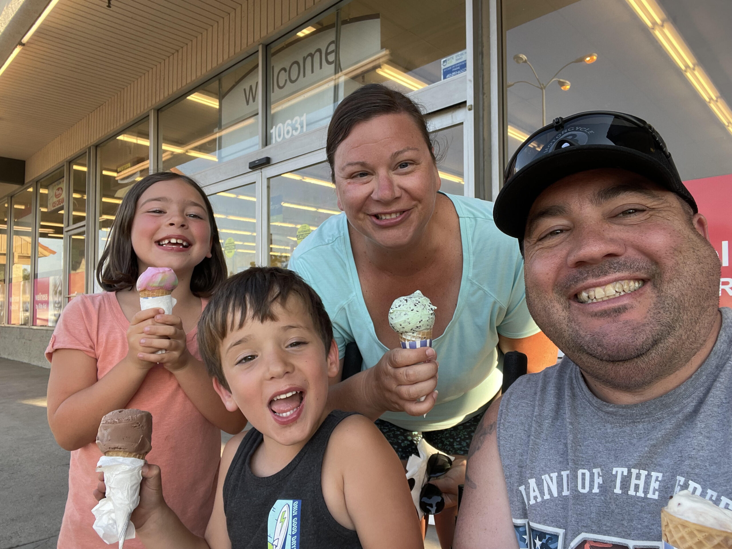 family eating ice cream