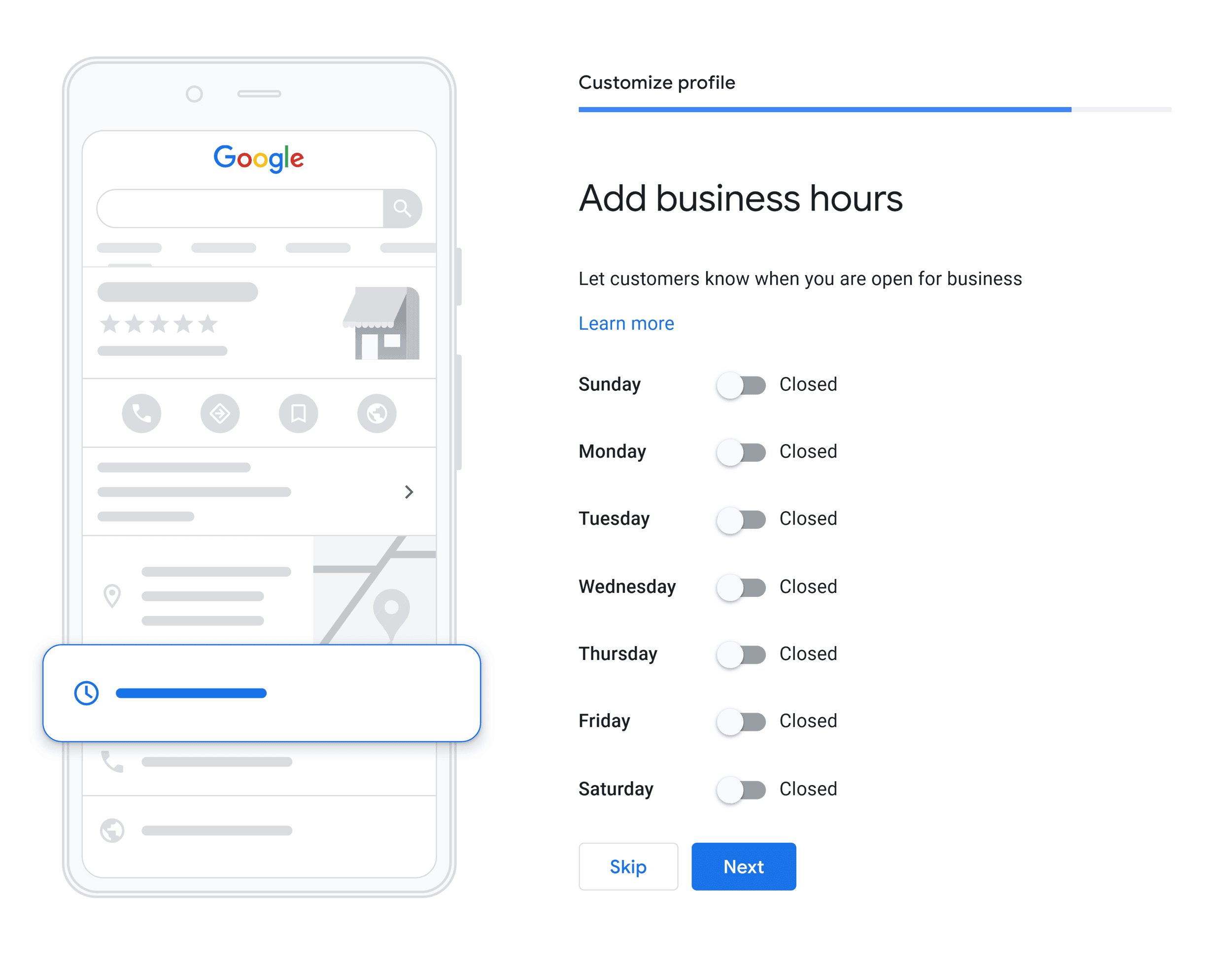 Add business hours Add business hours