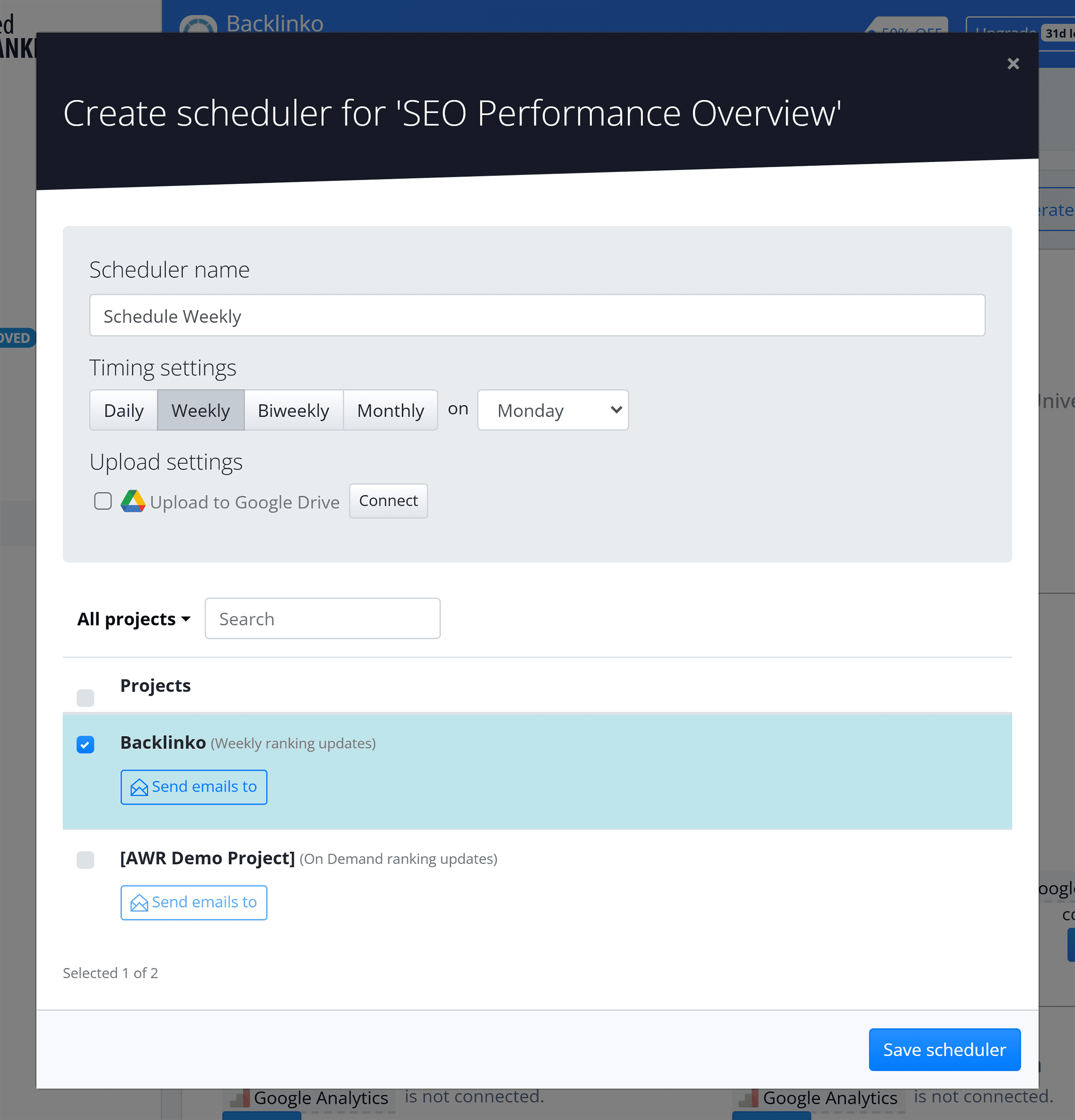 Advanced Web Ranking – Report scheduler Advanced Web Ranking – Report scheduler