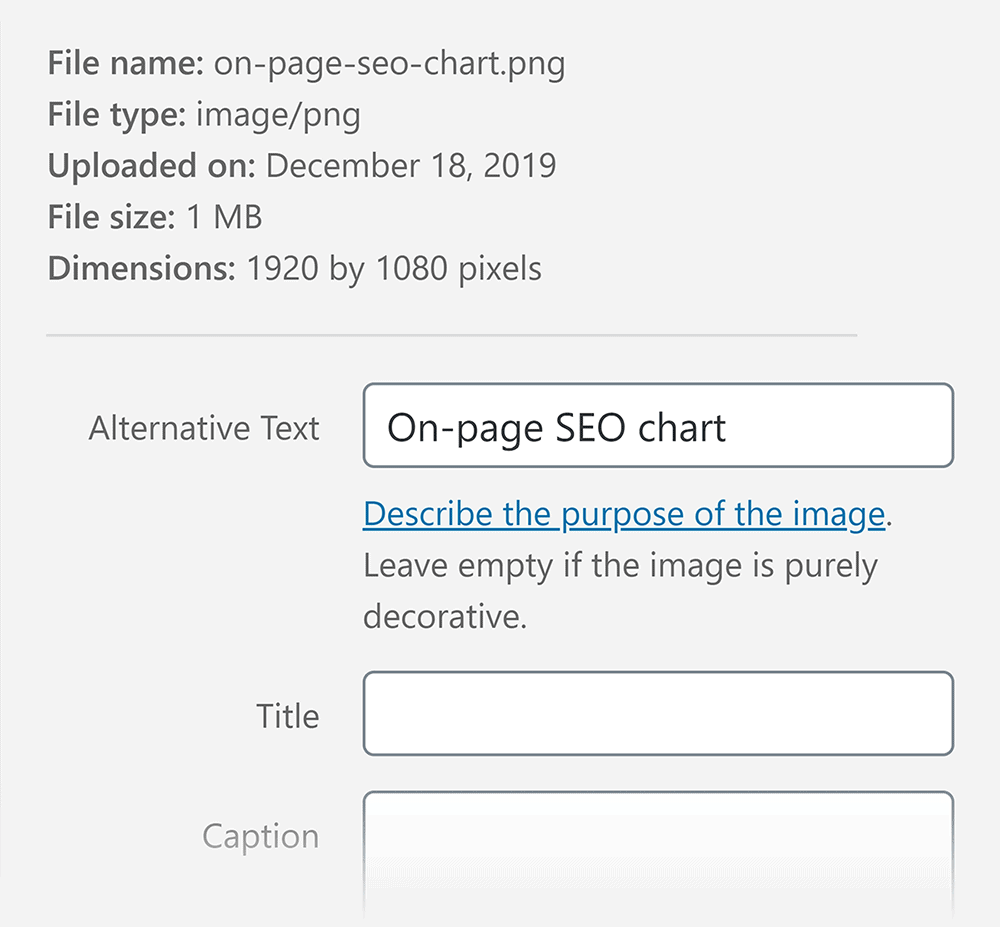 Alt text on WordPress image Alt text on WordPress image