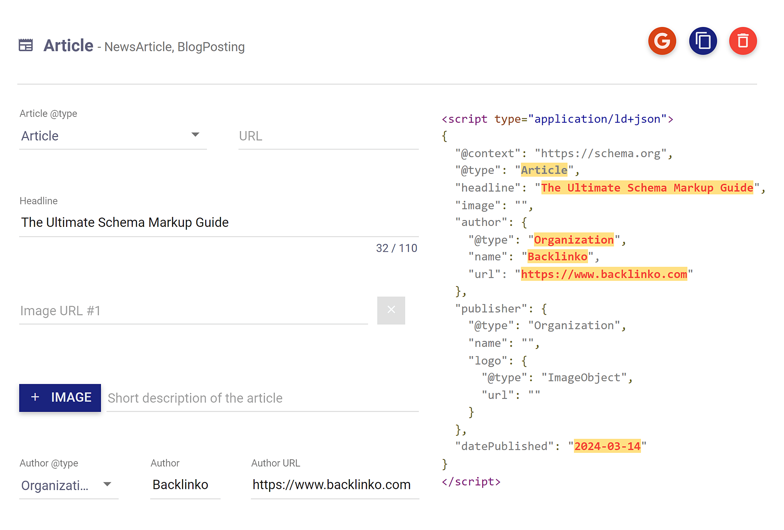 Article – Schema generation Article – Schema generation