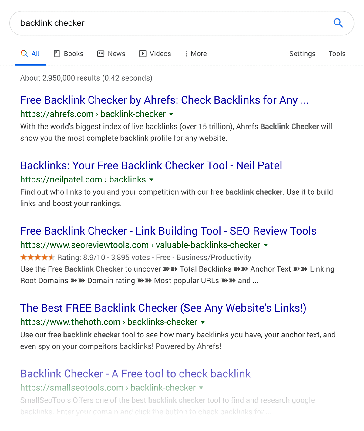 “backlink checker” SERP "backlink checker" SERP