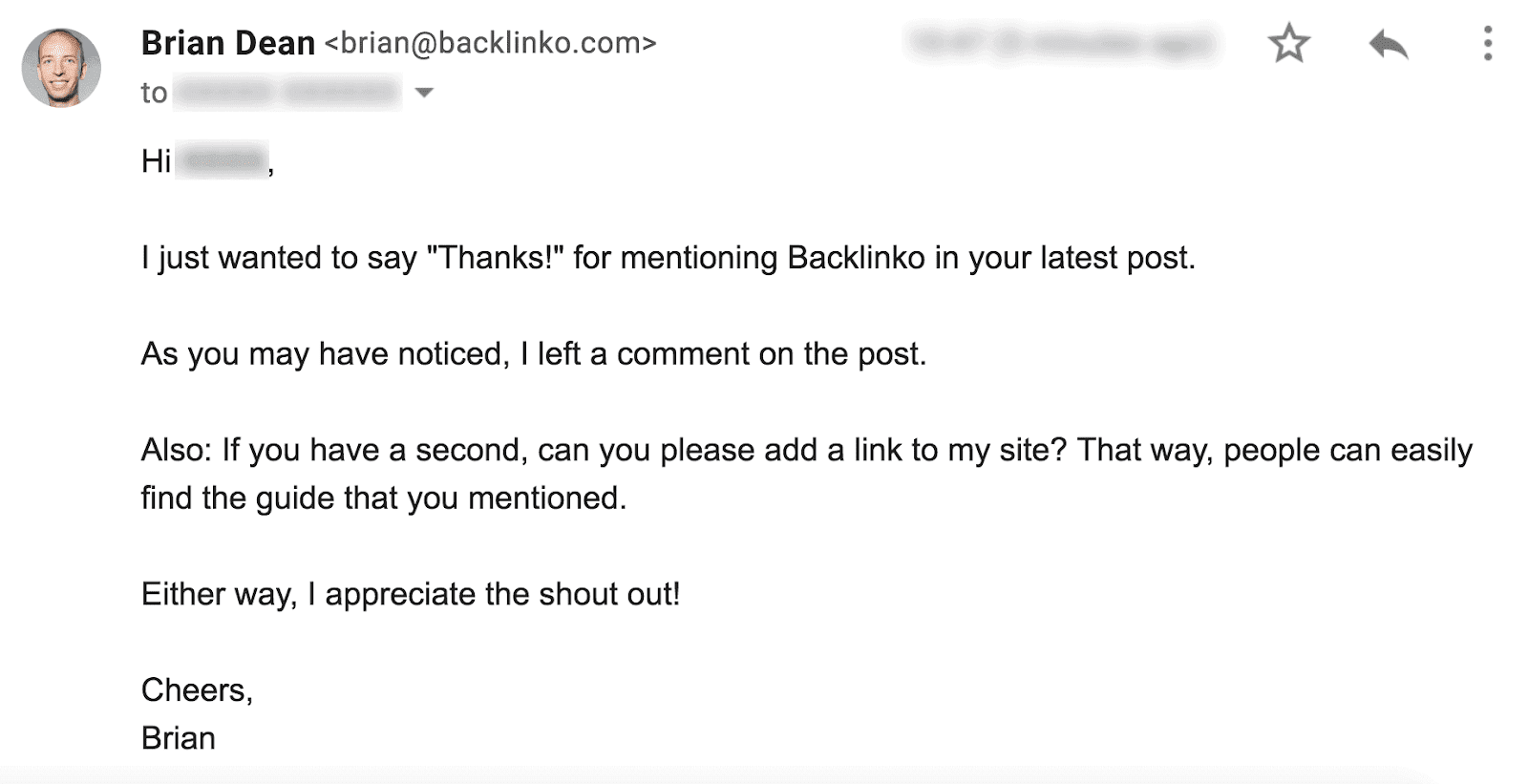 Backlinko 32 Asking for a backlink