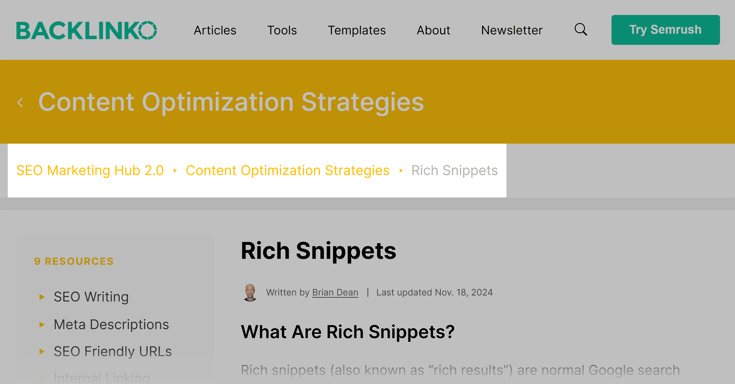 Backlinko – Breadcrumbs add internal links to category and subpages Backlinko – Breadcrumbs add internal links to category and subpages