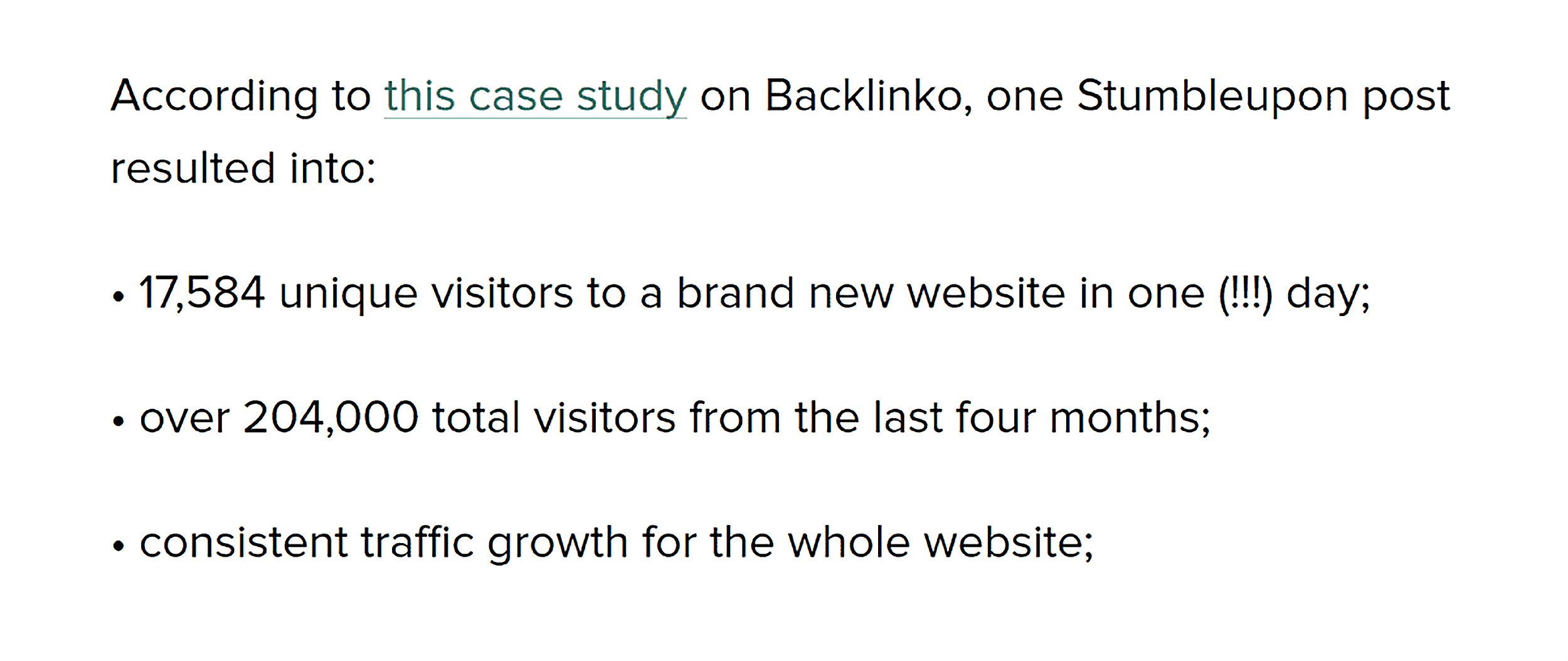Backlinko case study – Stumbleupon post