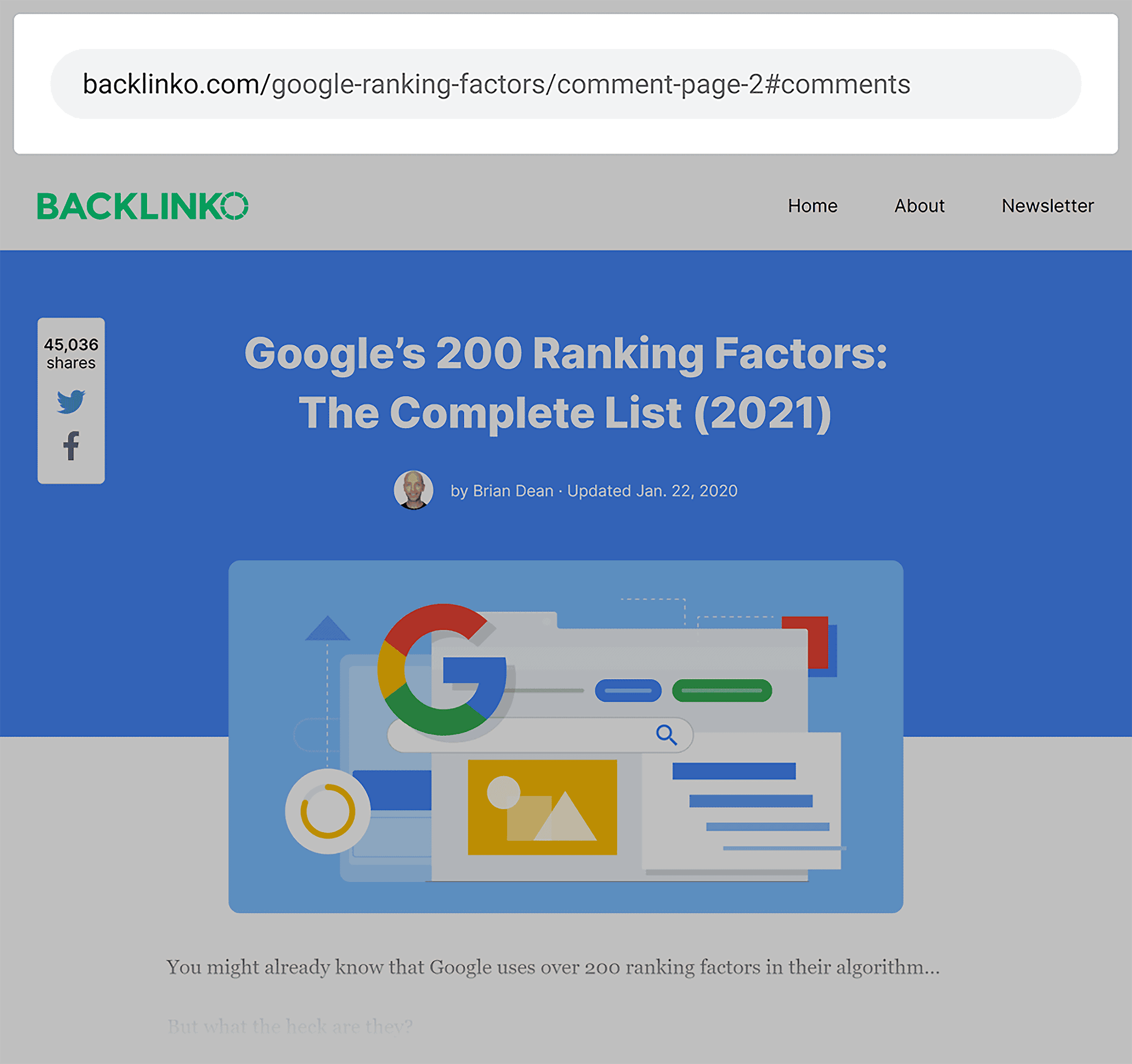 Backlinko comments pages have original post on them Backlinko comments pages have original post on them