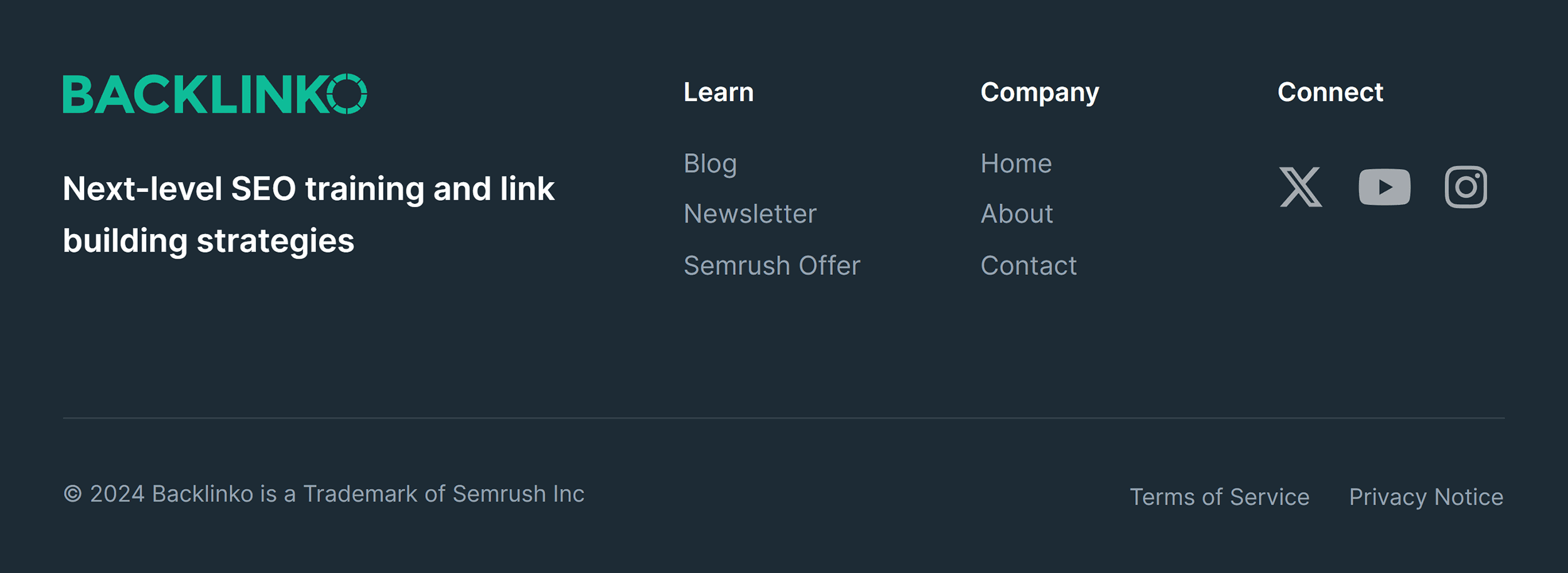 Backlinko footer – 2024
