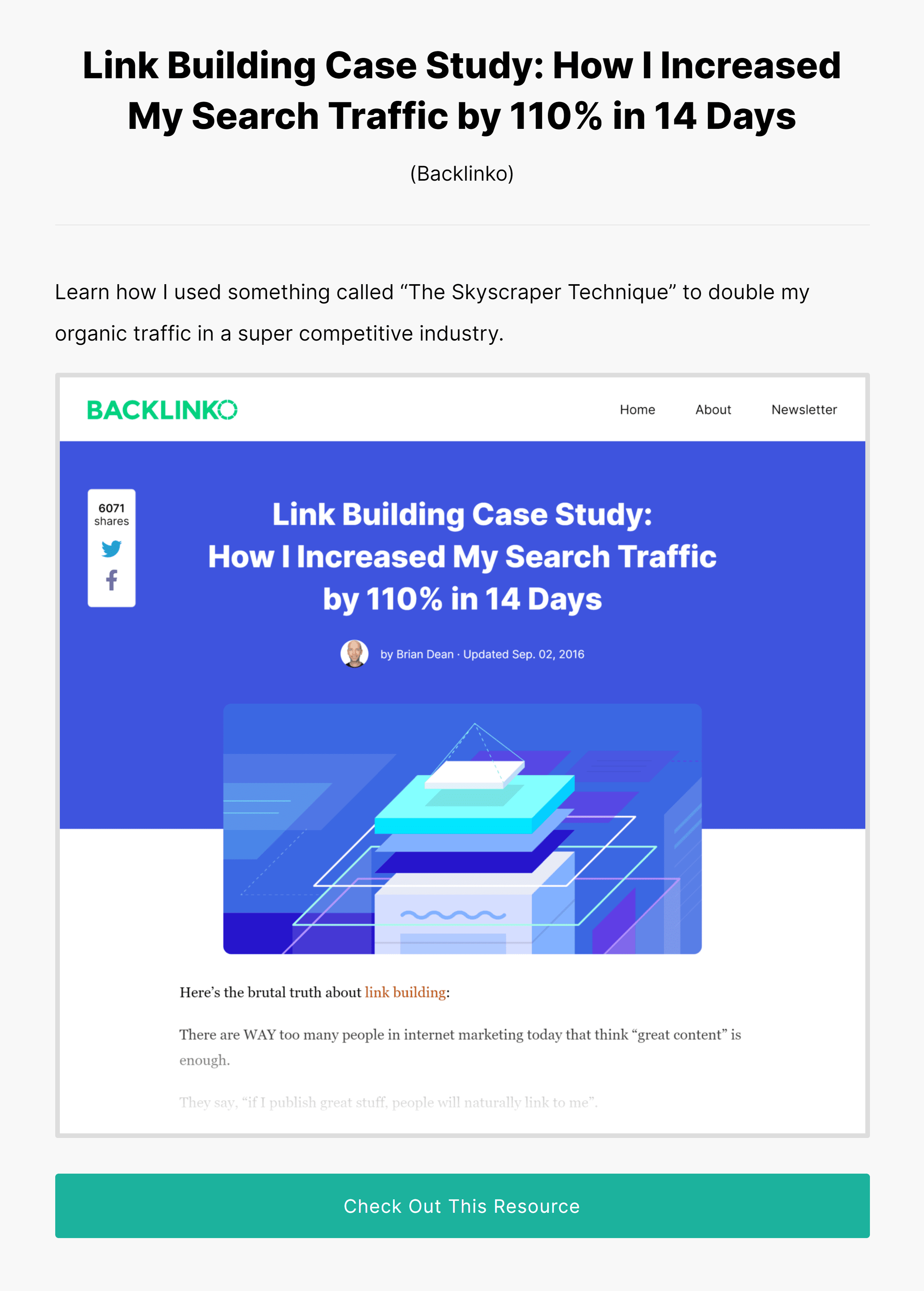 Backlinko post – Content curation Backlinko post – Content curation