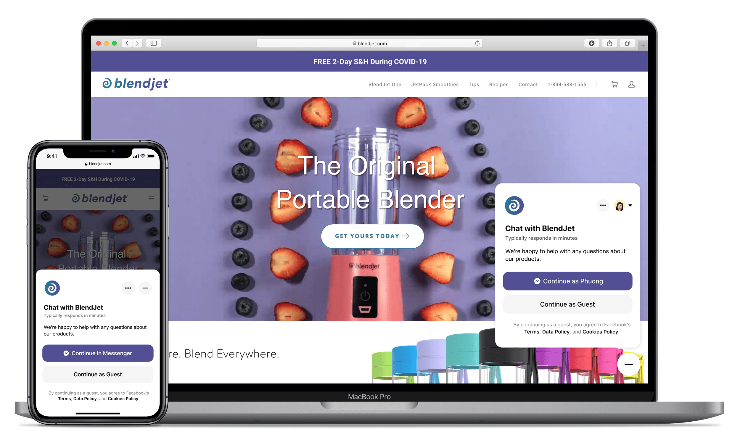 BlendJet – Messenger Chatbot BlendJet – Messenger Chatbot