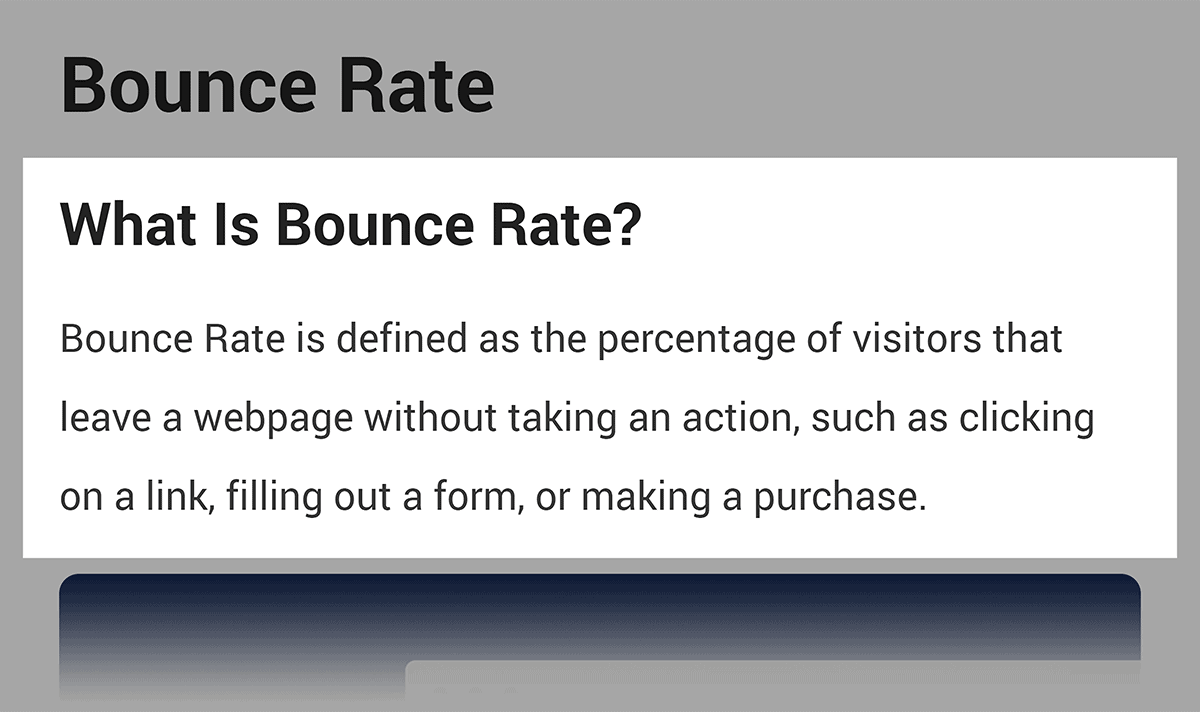 Bounce Rate definition in Backlinko post Bounce Rate definition in Backlinko post
