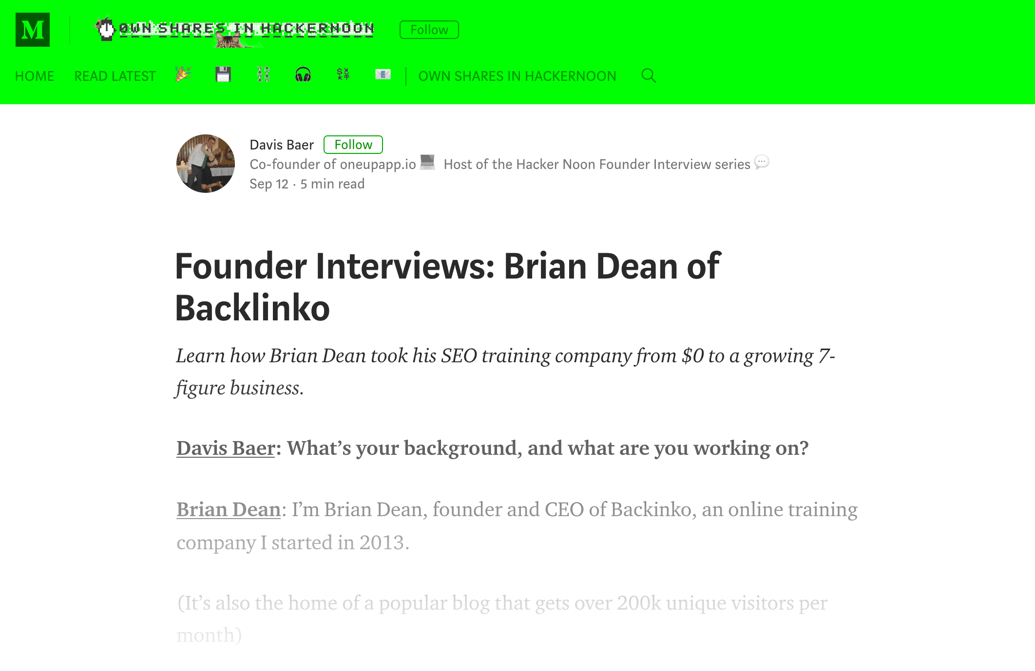 Brian text interview with link Brian text interview with link