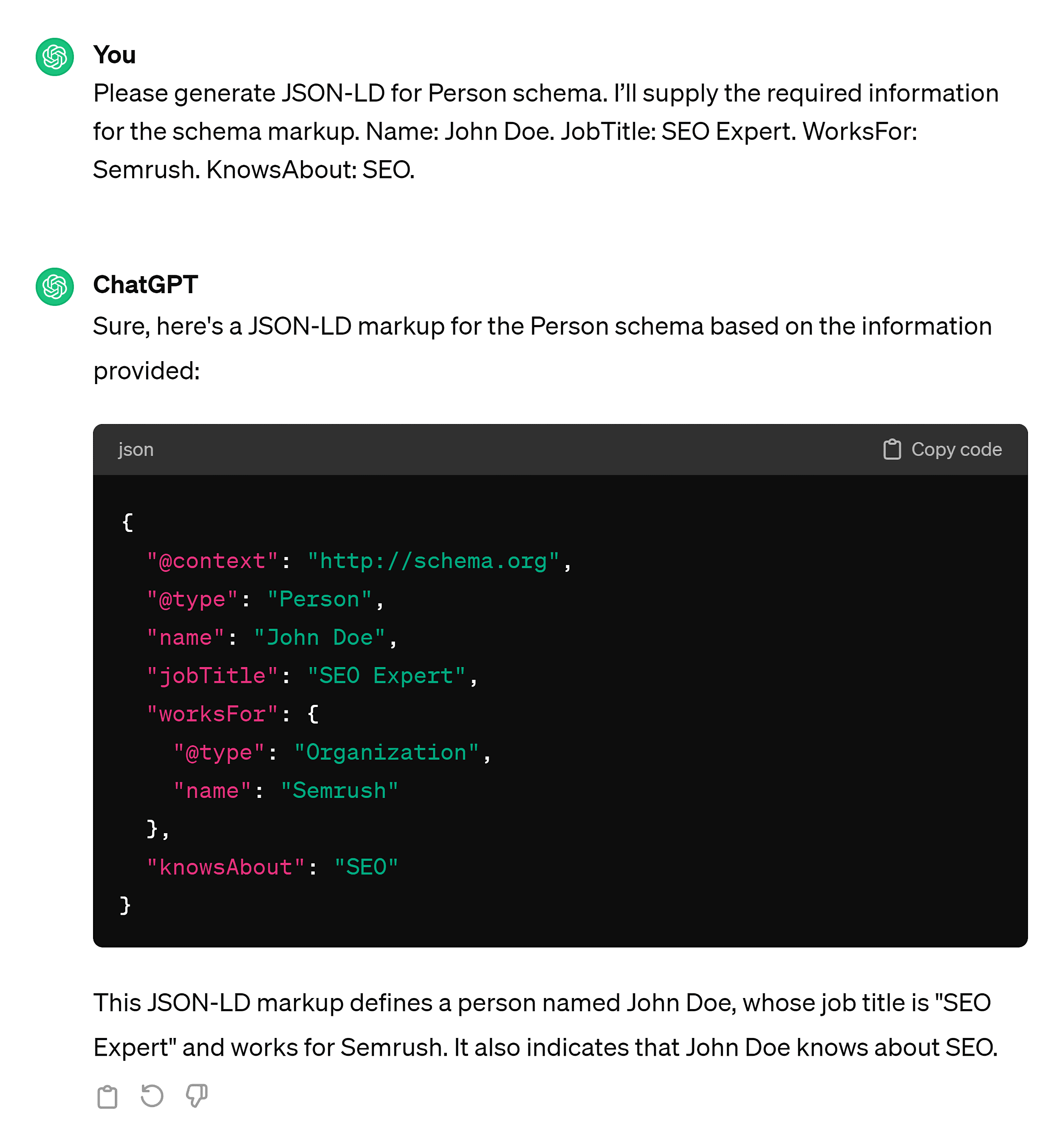 ChatGPT – Generate schema ChatGPT – Generate schema