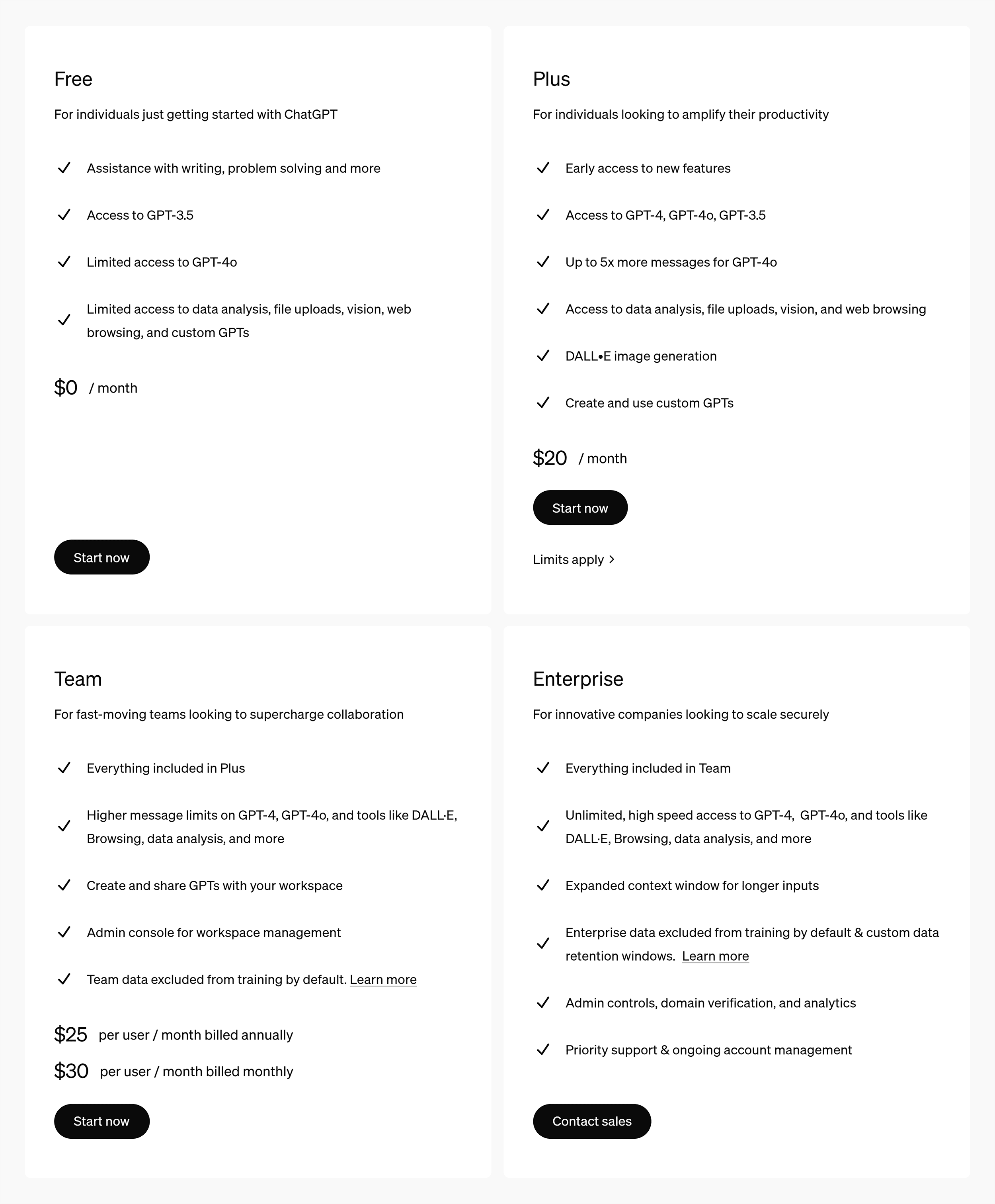 ChatGPT – Pricing ChatGPT – Pricing