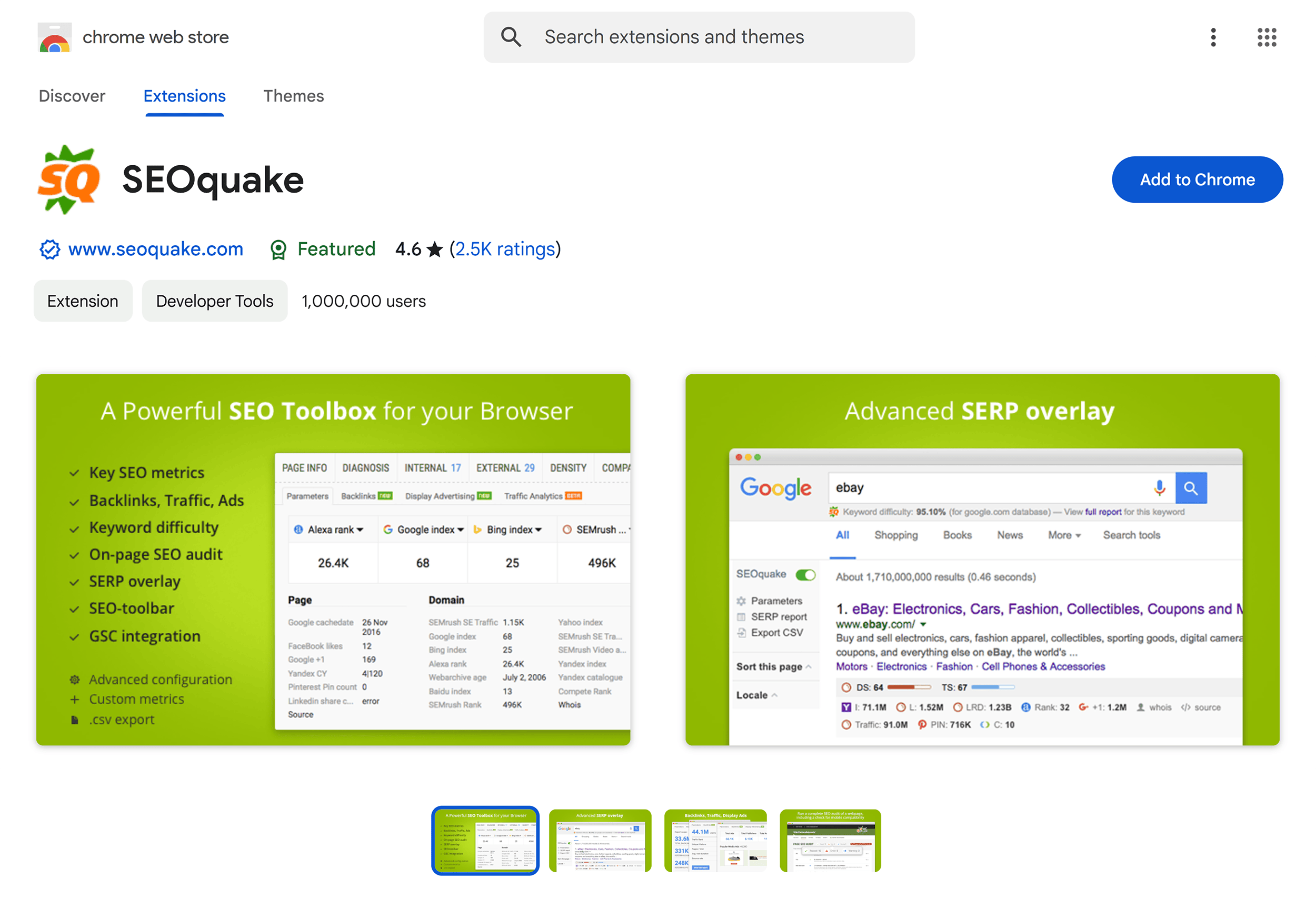 Chrome Web Store – SEOquake Chrome Web Store – SEOquake