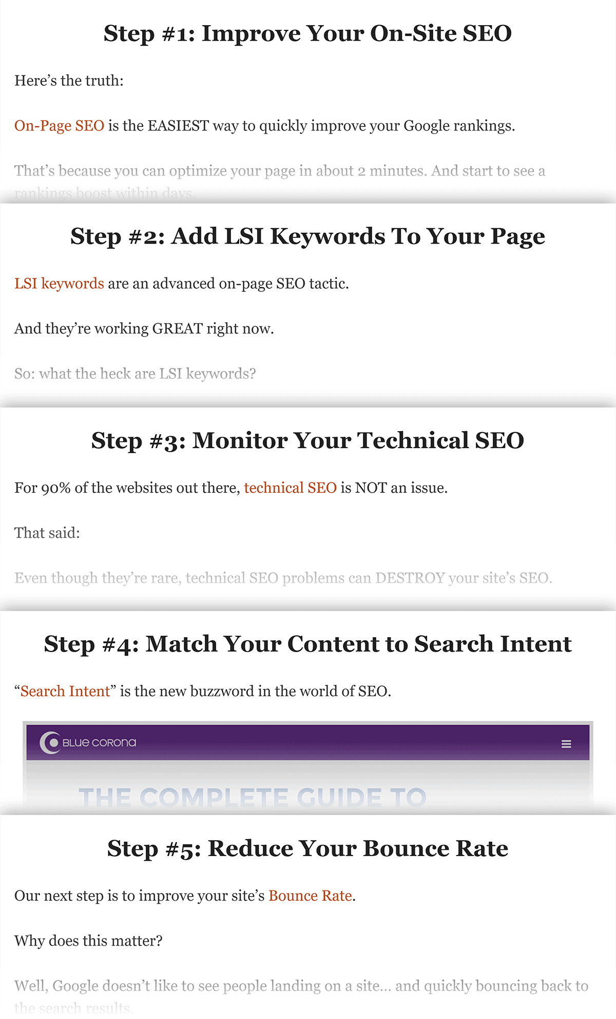 Consistent page structure on Backlinko post Consistent page structure on Backlinko post
