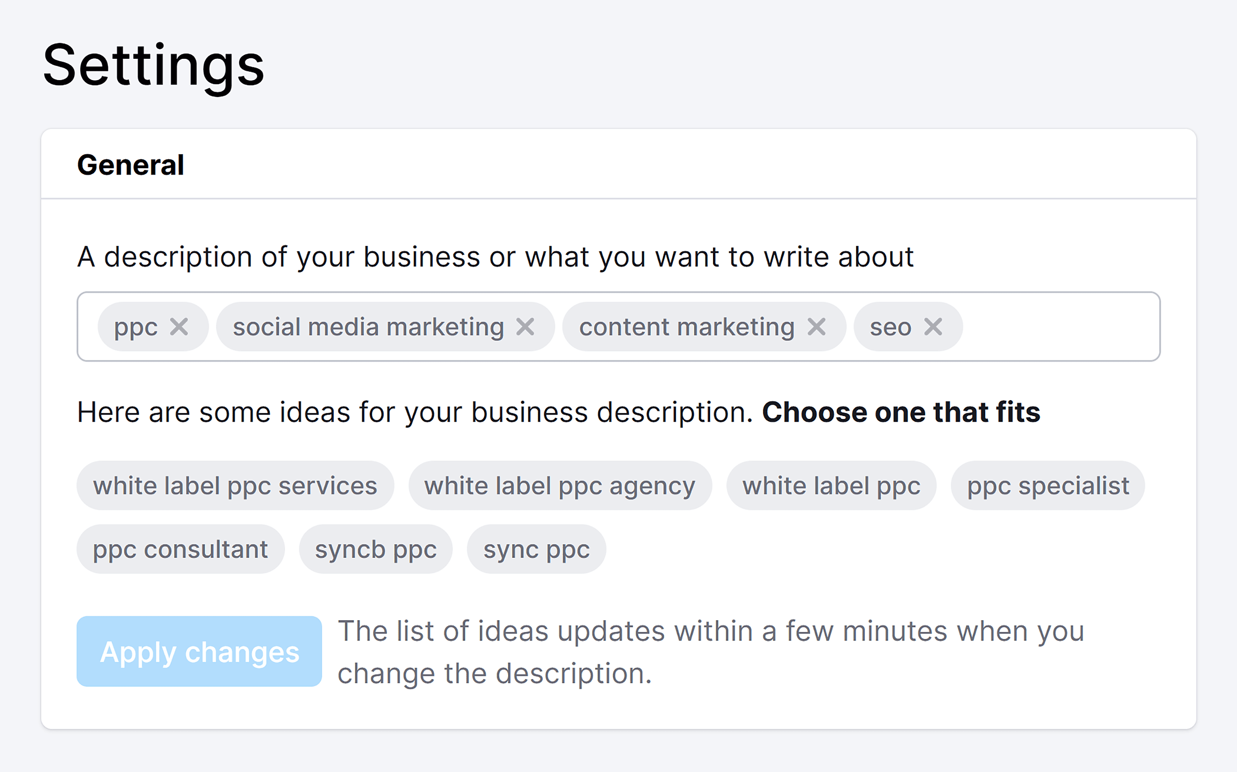 ContentShake – Settings ContentShake – Settings