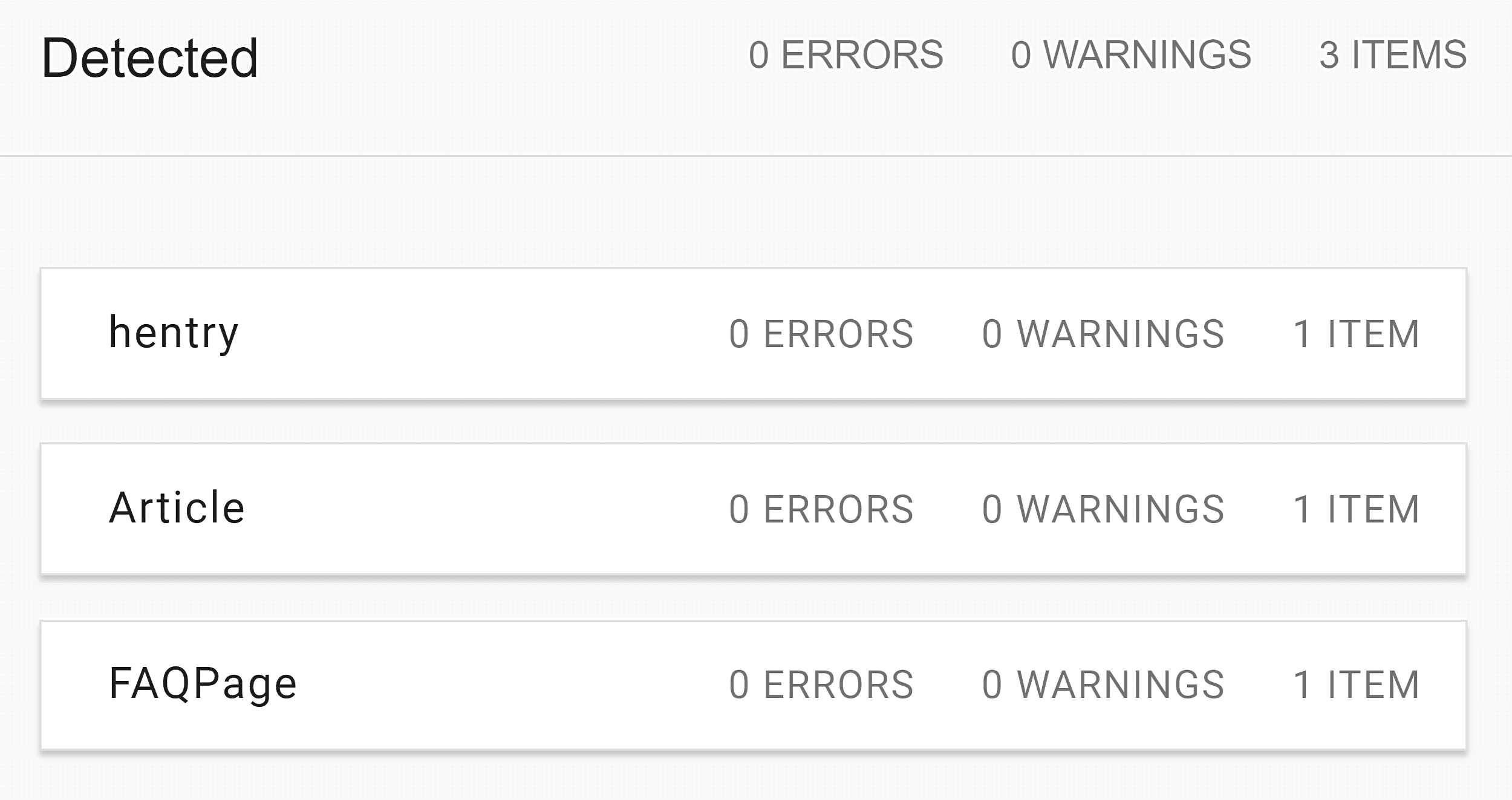 Detected schema Detected schema