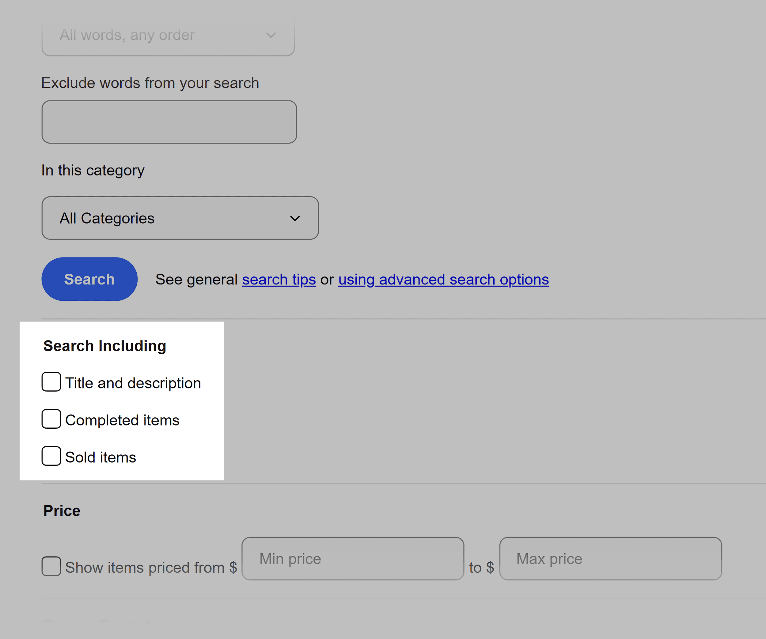 eBay search