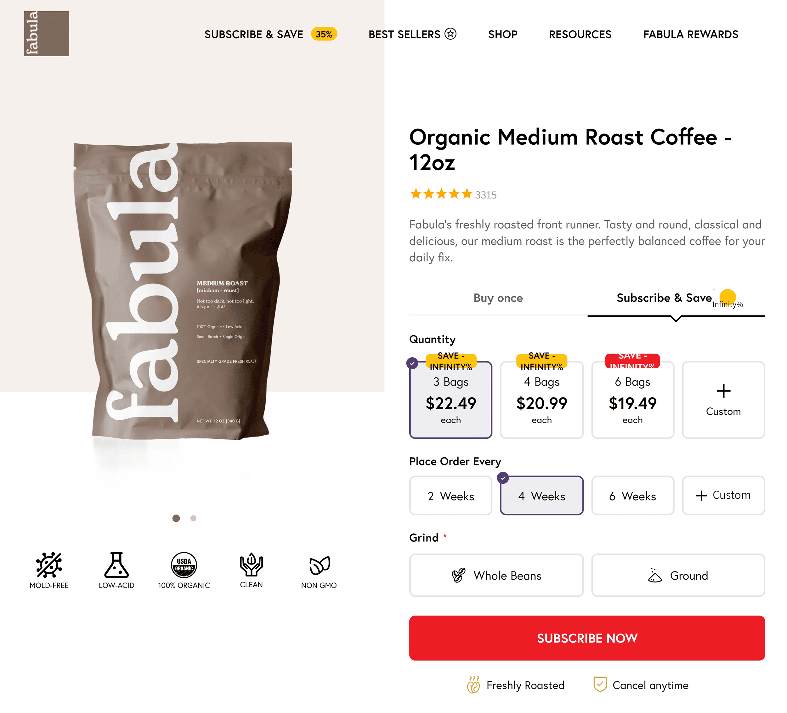 Fabula – Medium roast organic coffee