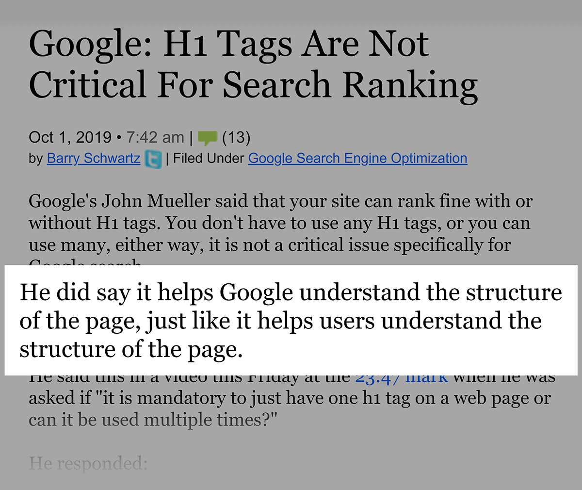 Google on H1 tags for rankings Google on H1 tags for rankings