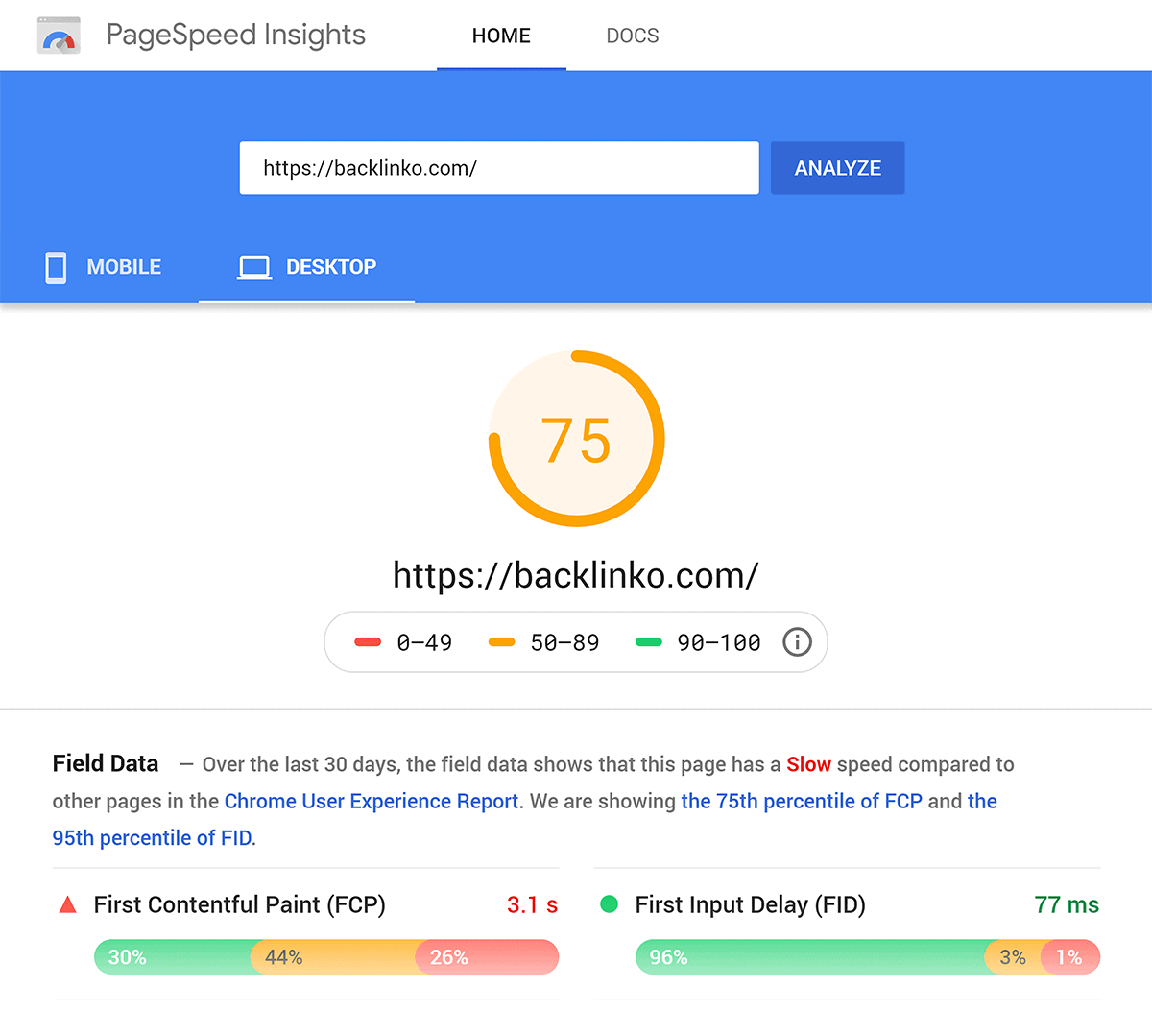 Google PageSpeed Insights – Backlinko Google PageSpeed Insights – Backlinko