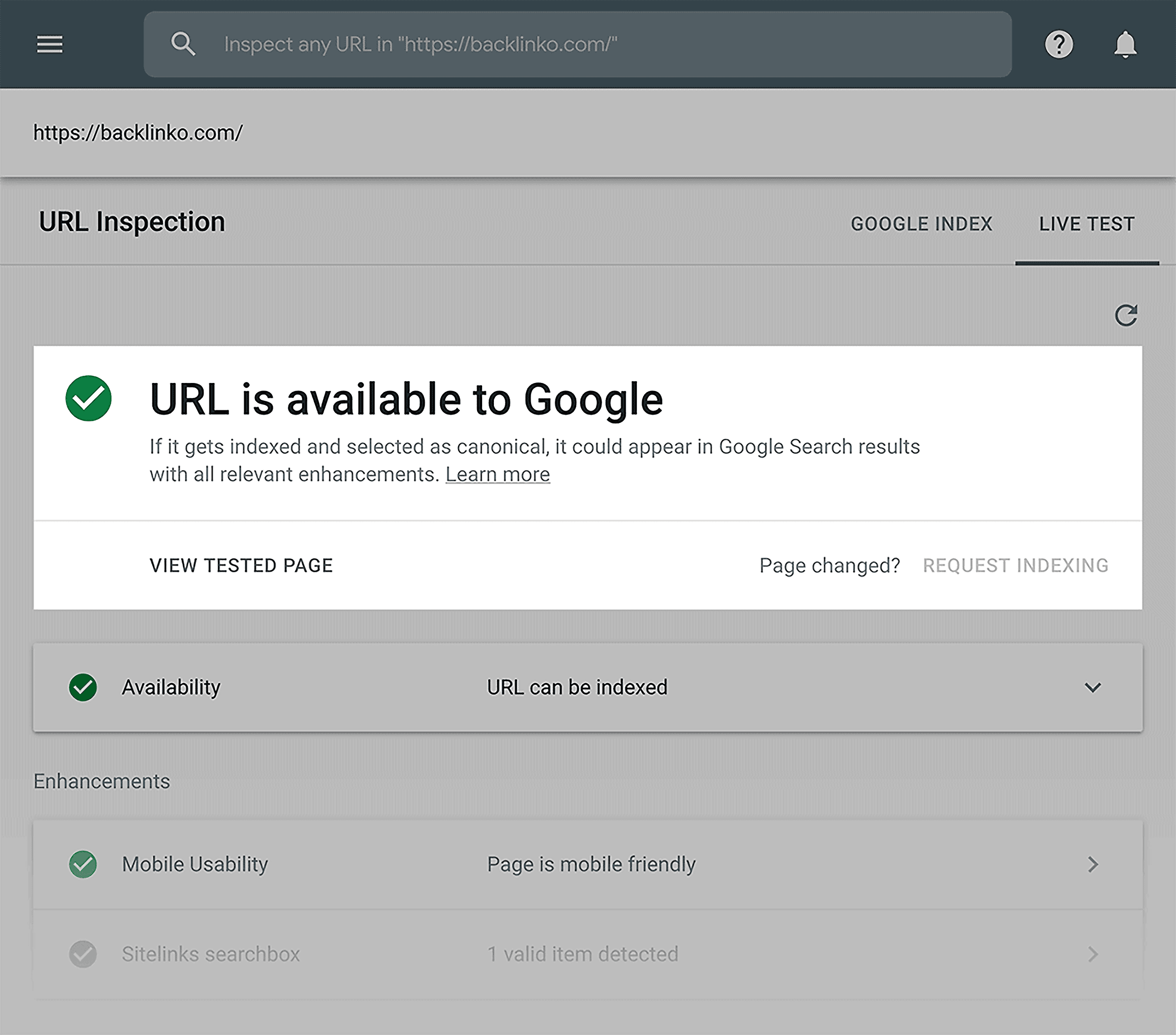 GSC – URL is available GSC – URL is available