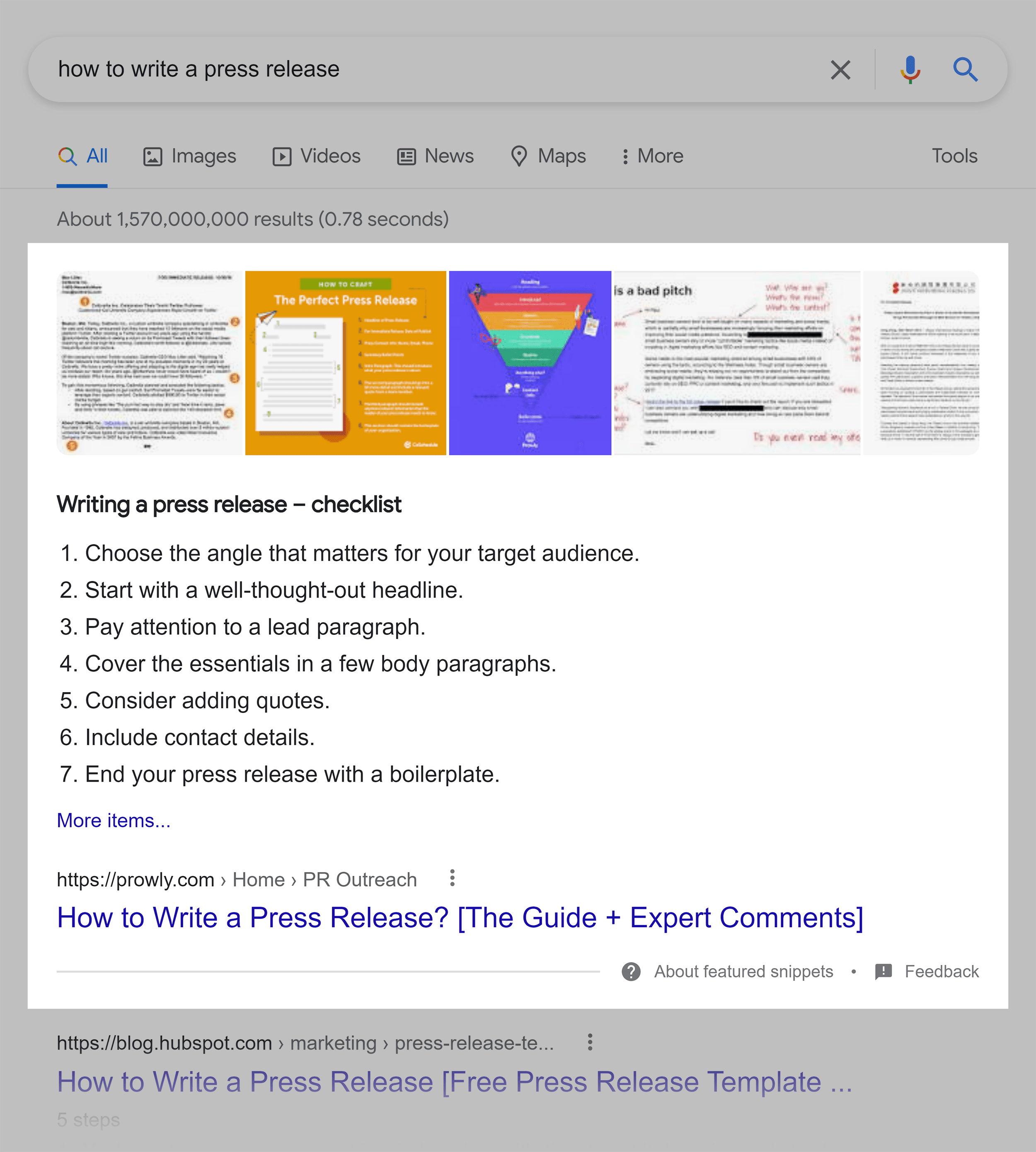 Google SERP – Featured snippet Google SERP – Featured snippet