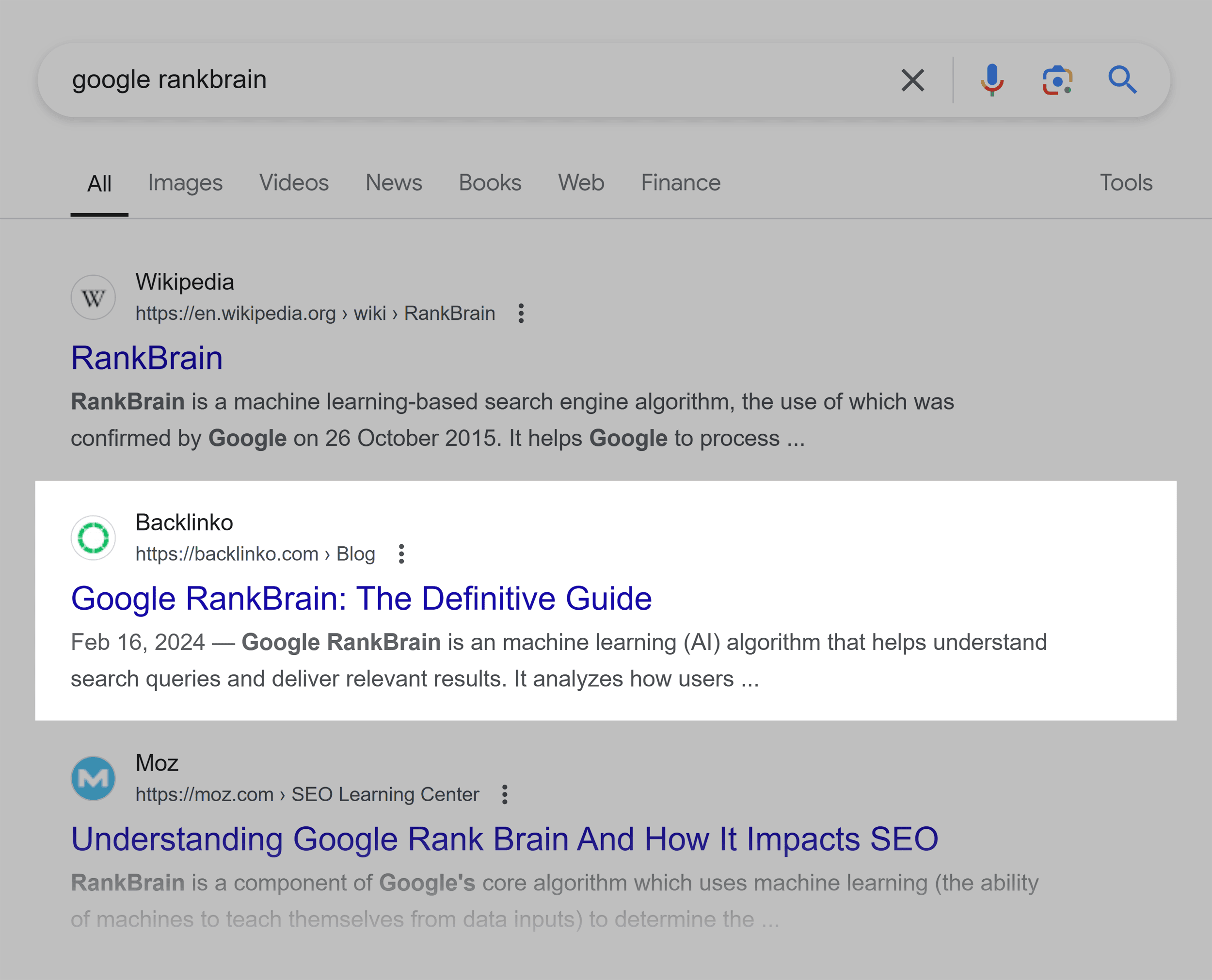 Google SERP – Google RankBrain Google SERP – Google RankBrain