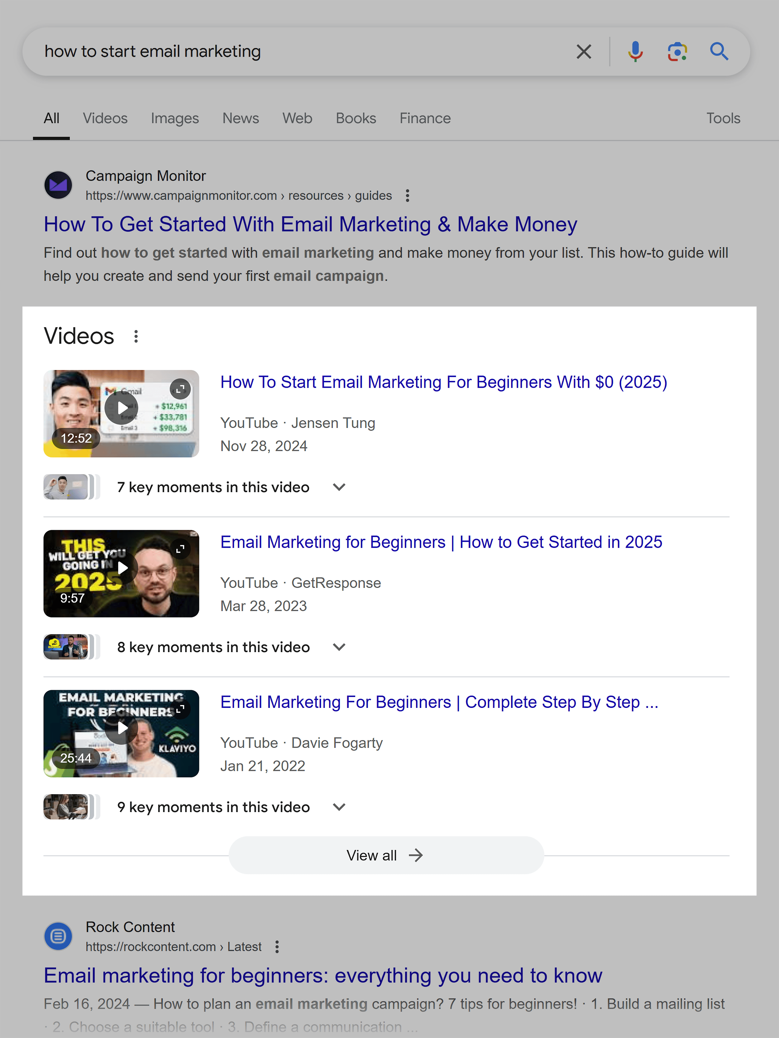 Google SERP – How to start email marketing Google SERP – How to start email marketing