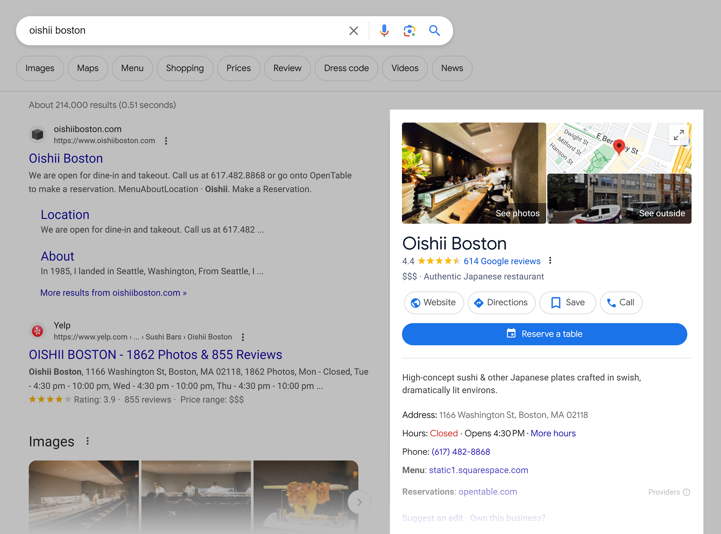 Google SERP – Oishii Boston Google SERP – Oishii Boston