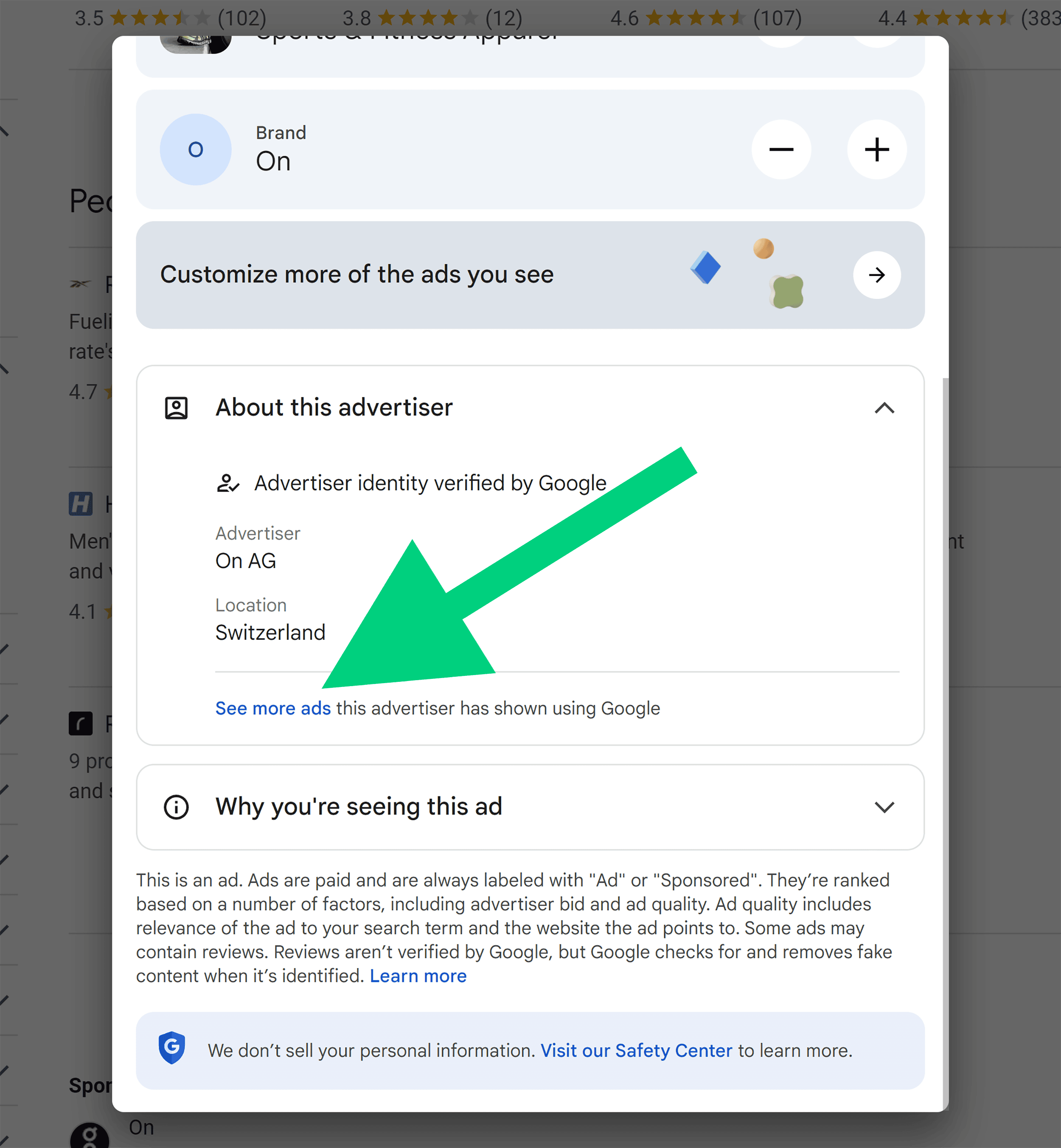 Google SERP – See more ads