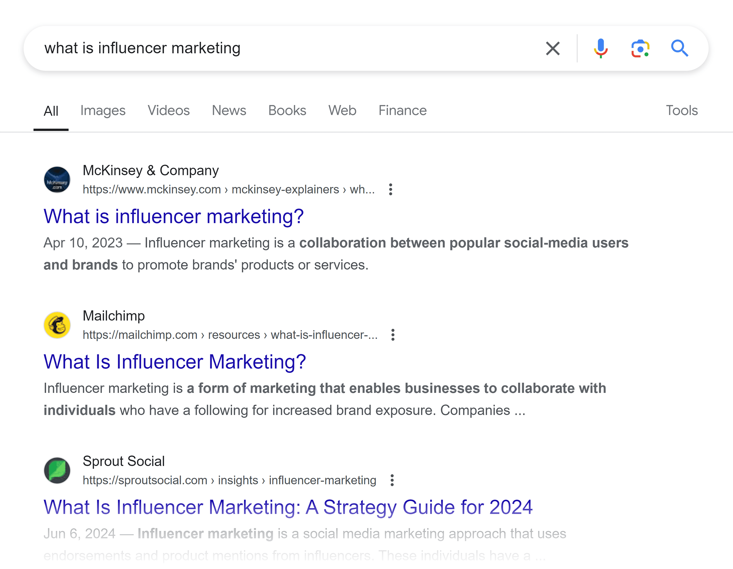 Google SERP – What is influencer marketing Google SERP – What is influencer marketing