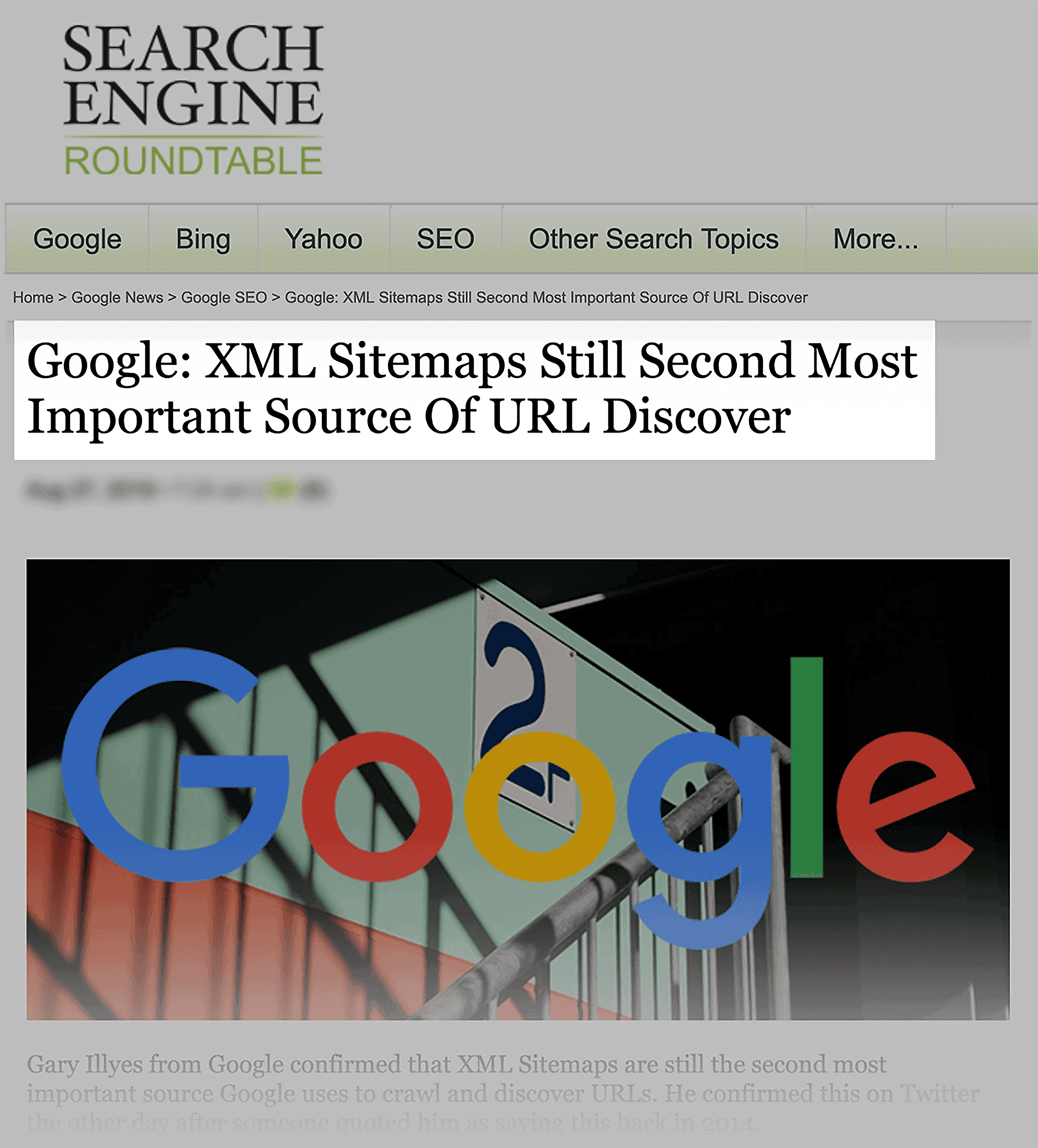 Google – Sitemaps are the Second Most Important Source Google – Sitemaps are the Second Most Important Source