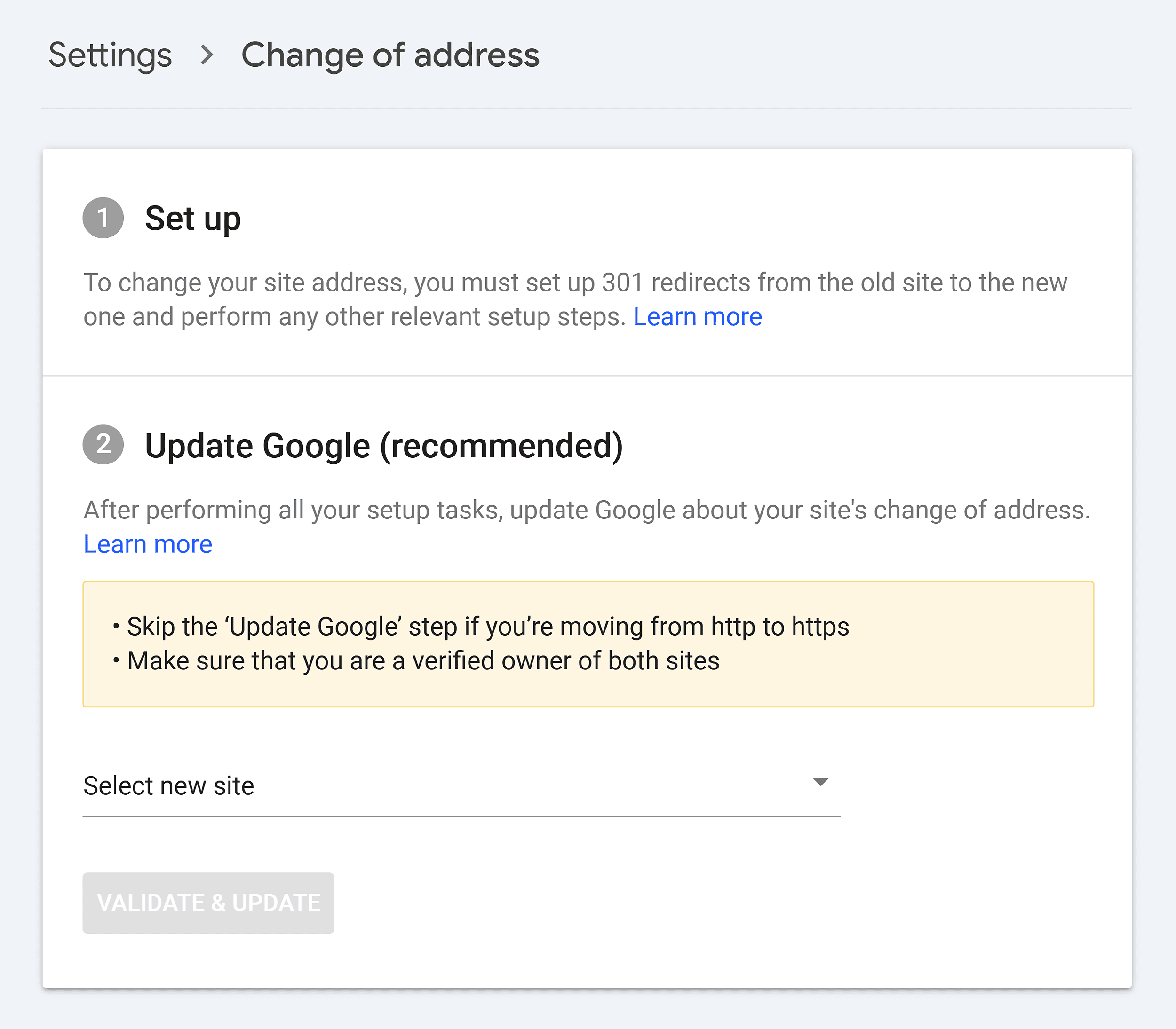GSC – Change of address