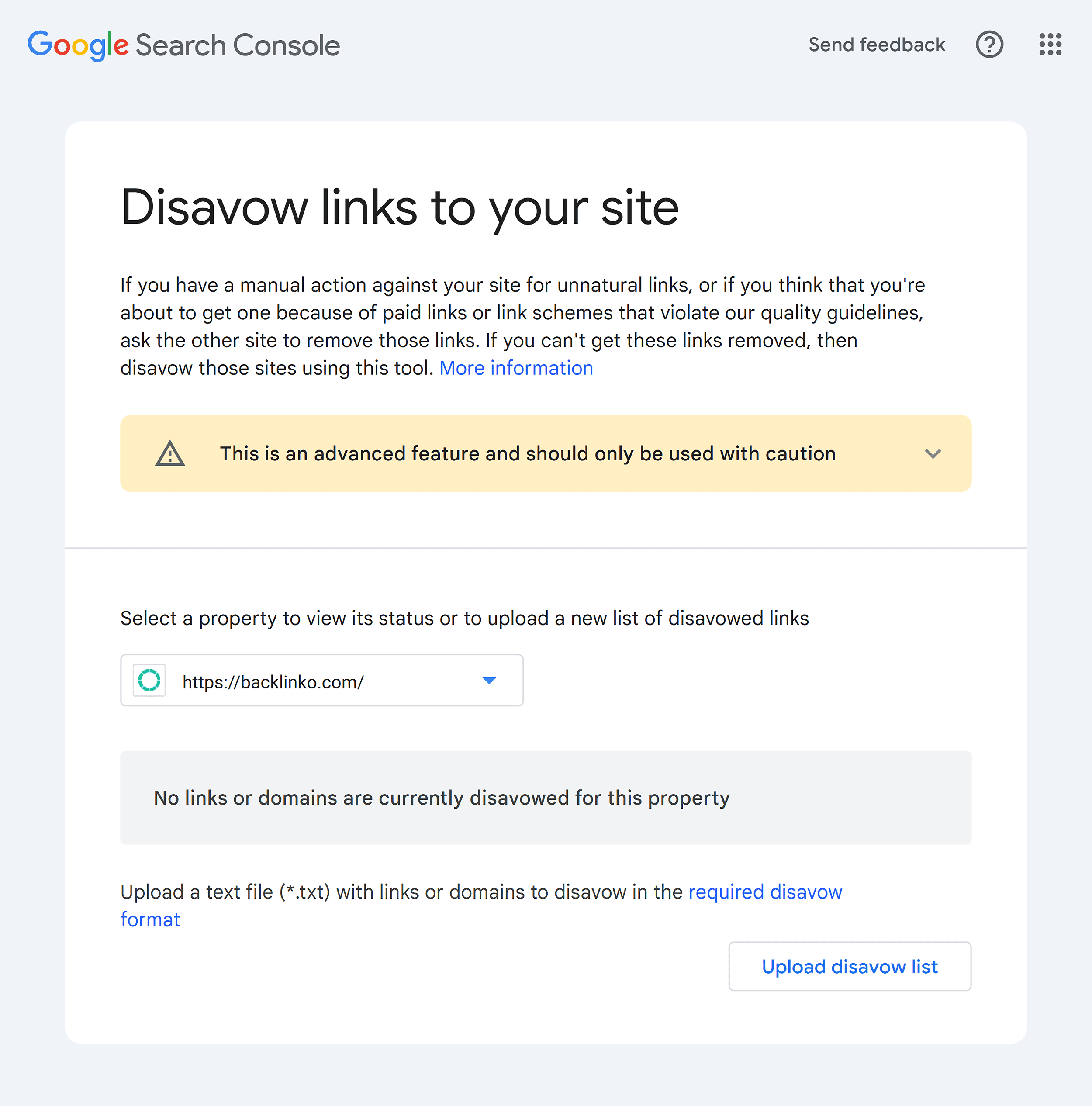 GSC – Disavow links GSC – Disavow links