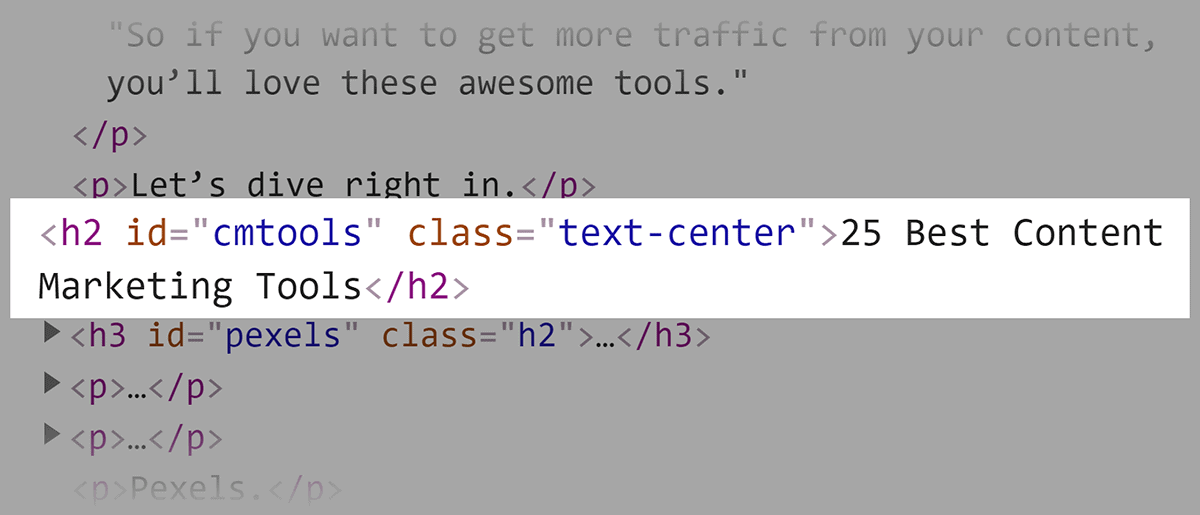 Keyword in H2 tag Keyword in H2 tag