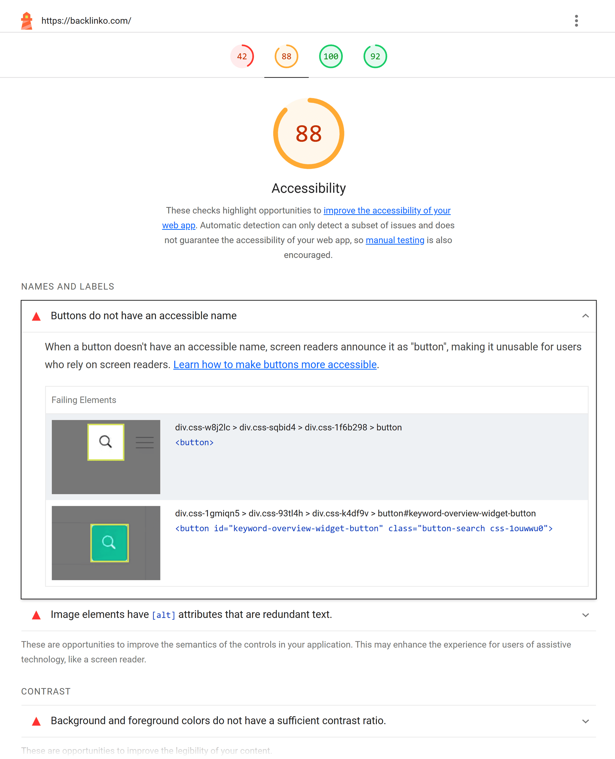 Lighthouse – backlinko.com – Issues Lighthouse – backlinko.com – Issues