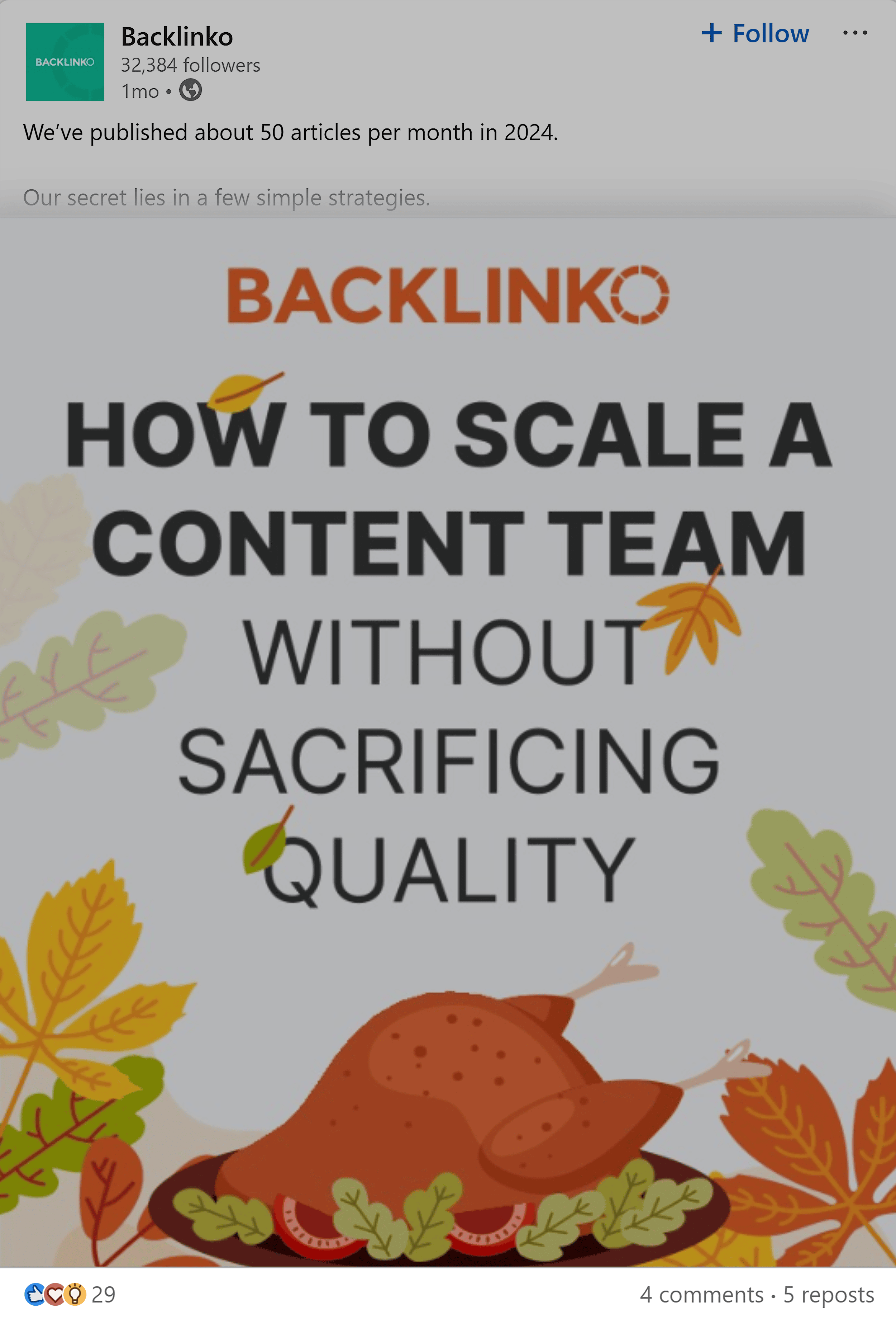 LinkedIn – Backlinko – Scale a content LinkedIn – Backlinko – Scale a content