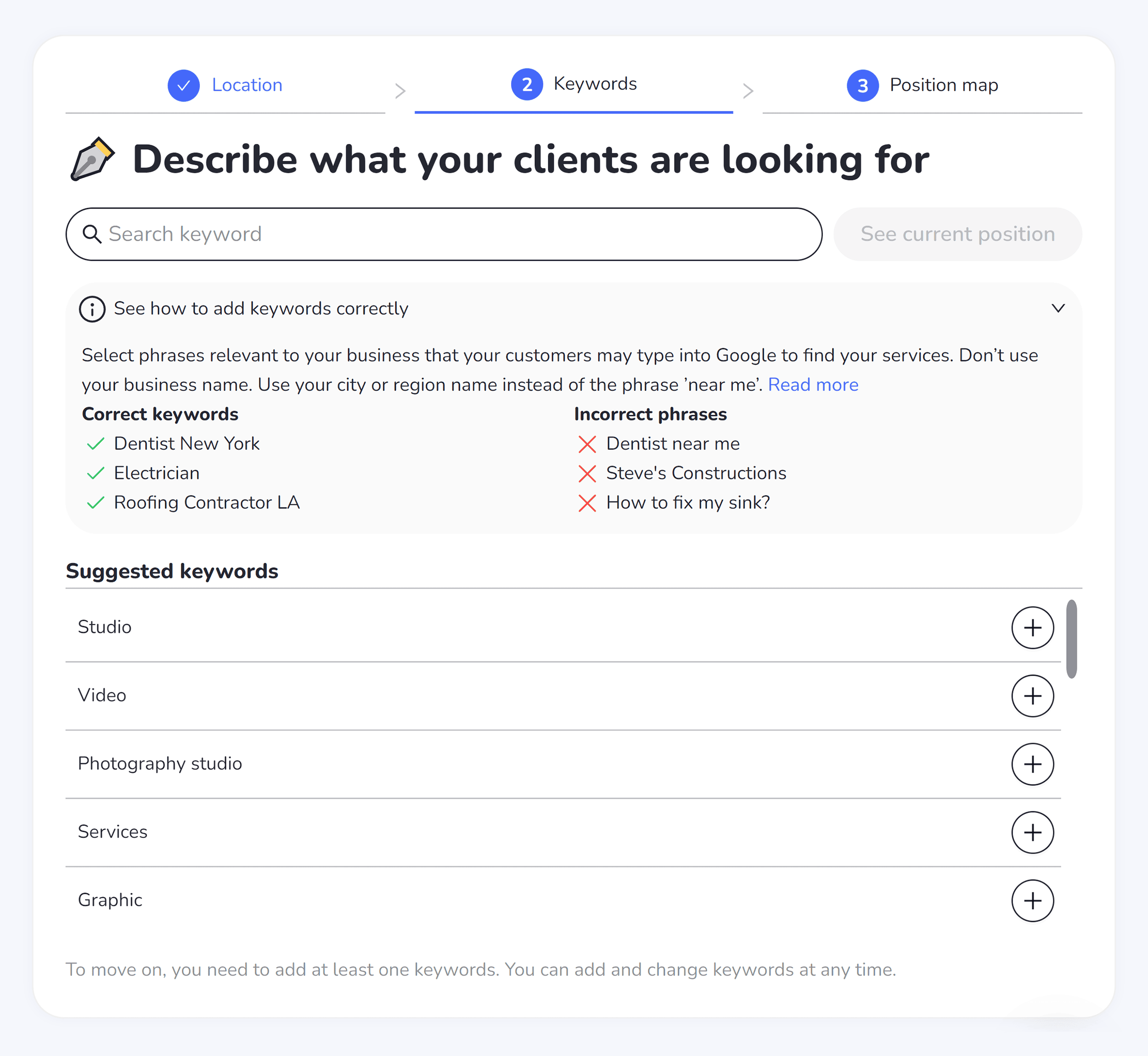 Localo – Add keywords Localo – Add keywords