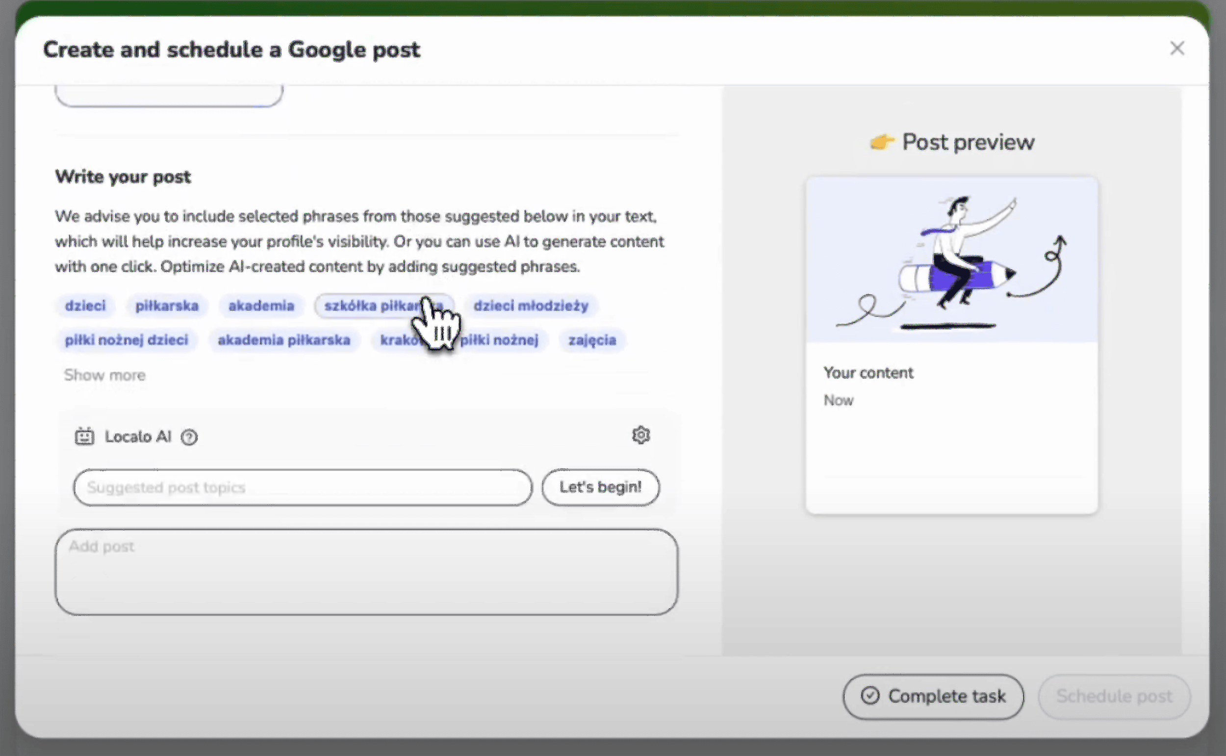 Localo – Create post Localo – Create post