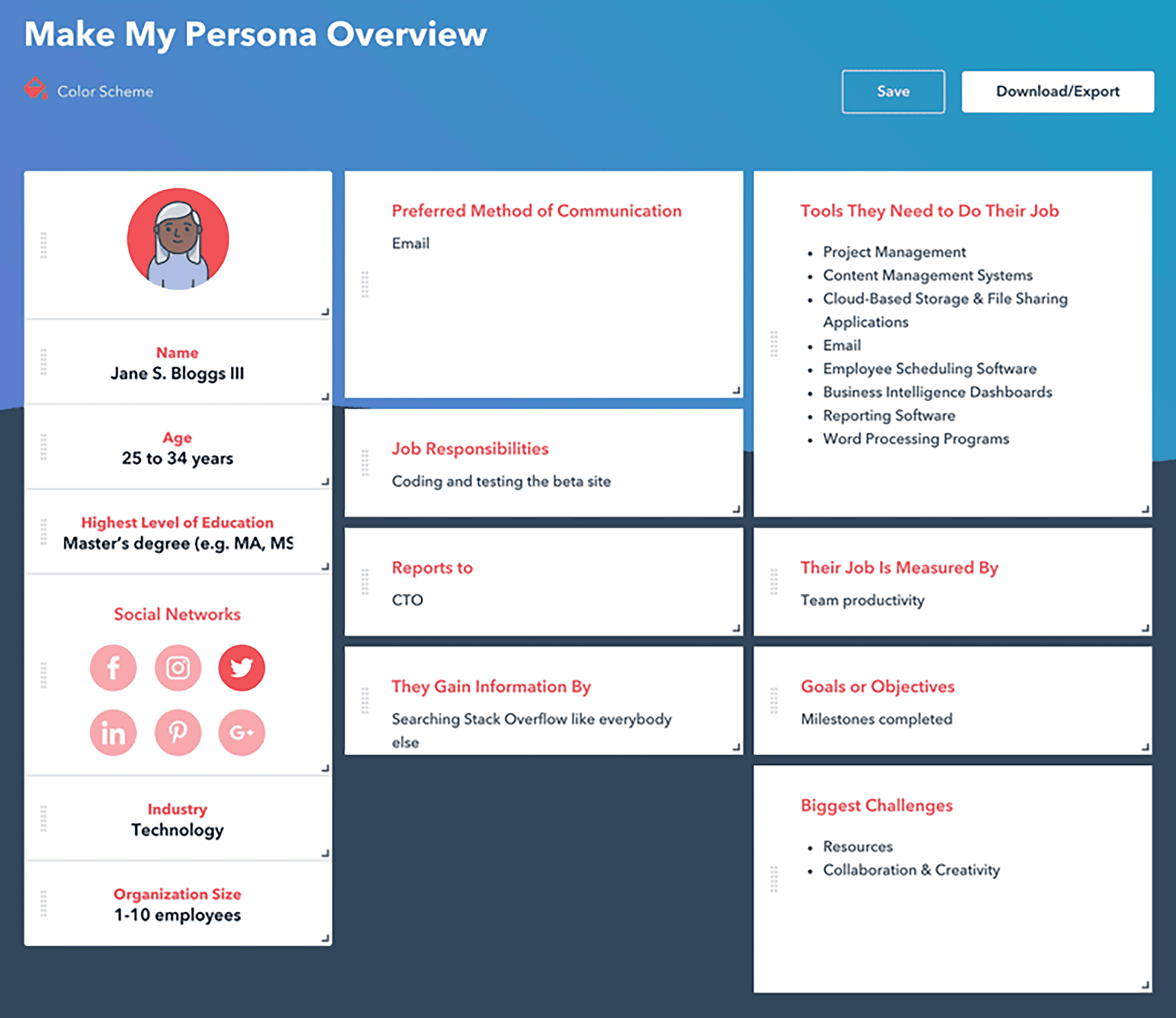 Make My Persona – Customer avatar Make My Persona – Customer avatar