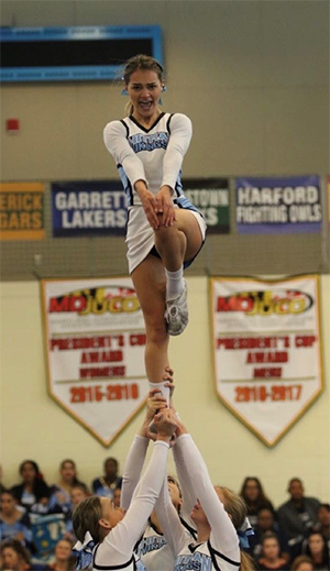 Fionnuala Mahoney cheering at a school