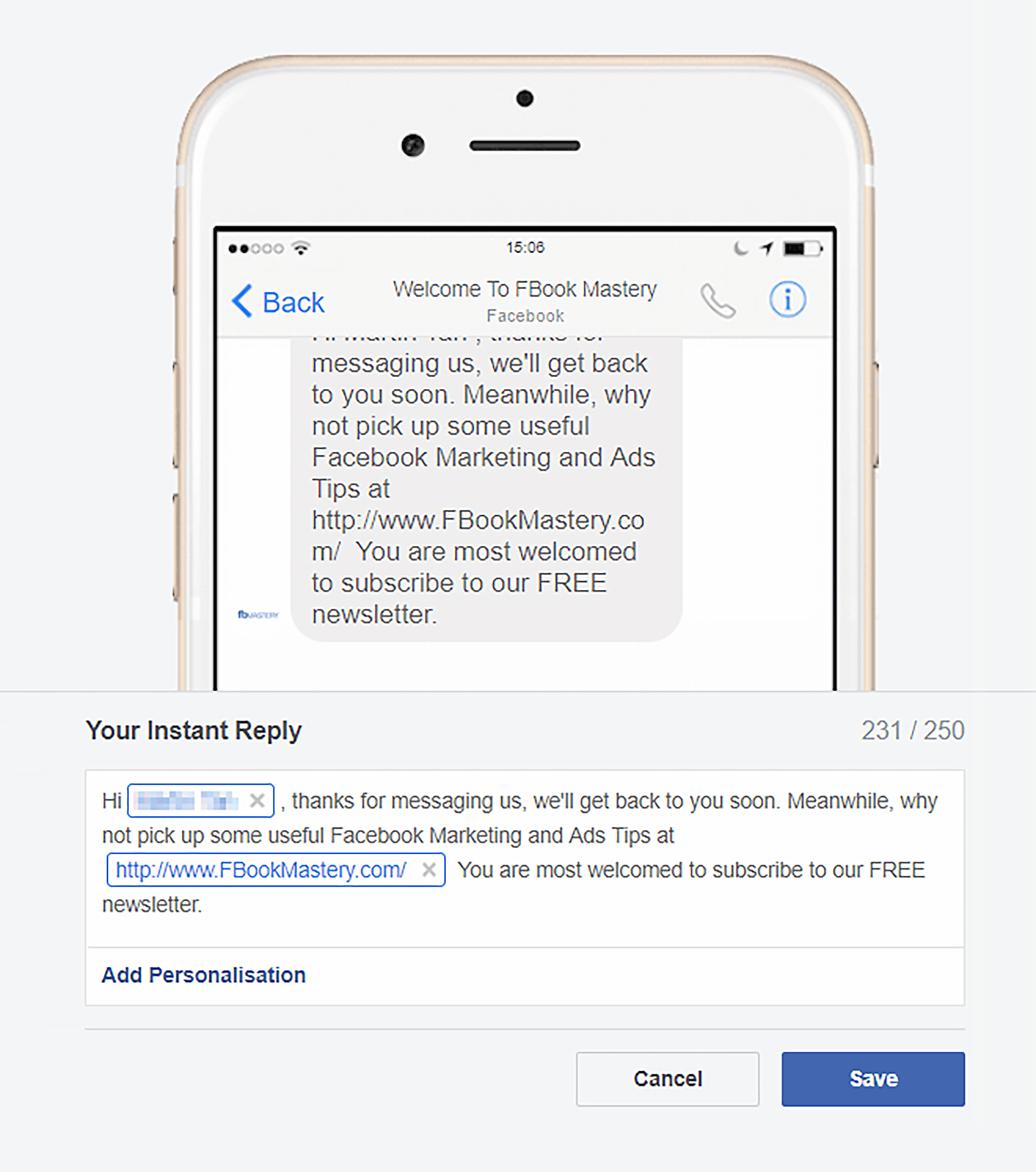 Messenger – Automatic messages Messenger – Automatic messages