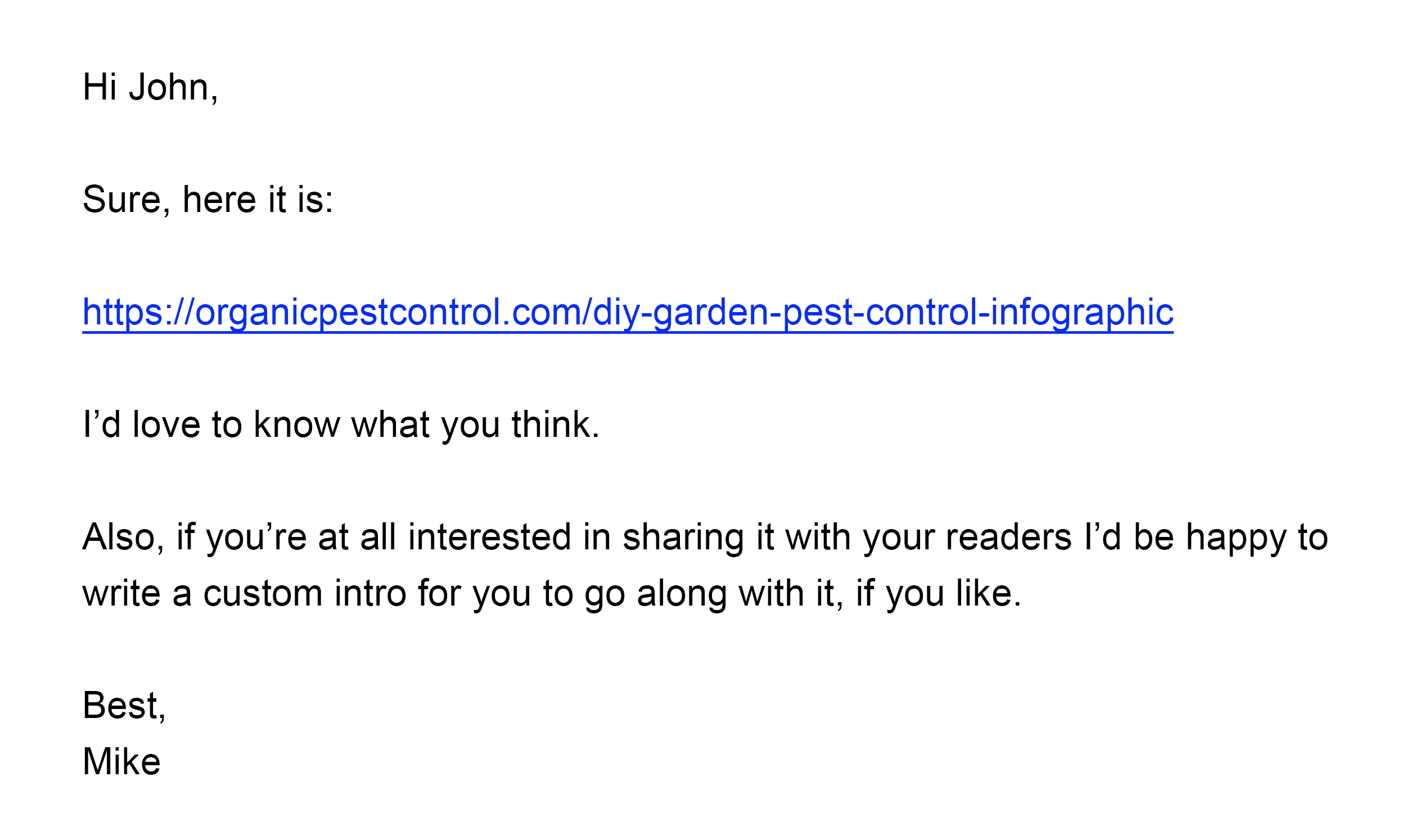 Mike – Outreach email reply Mike – Outreach email reply