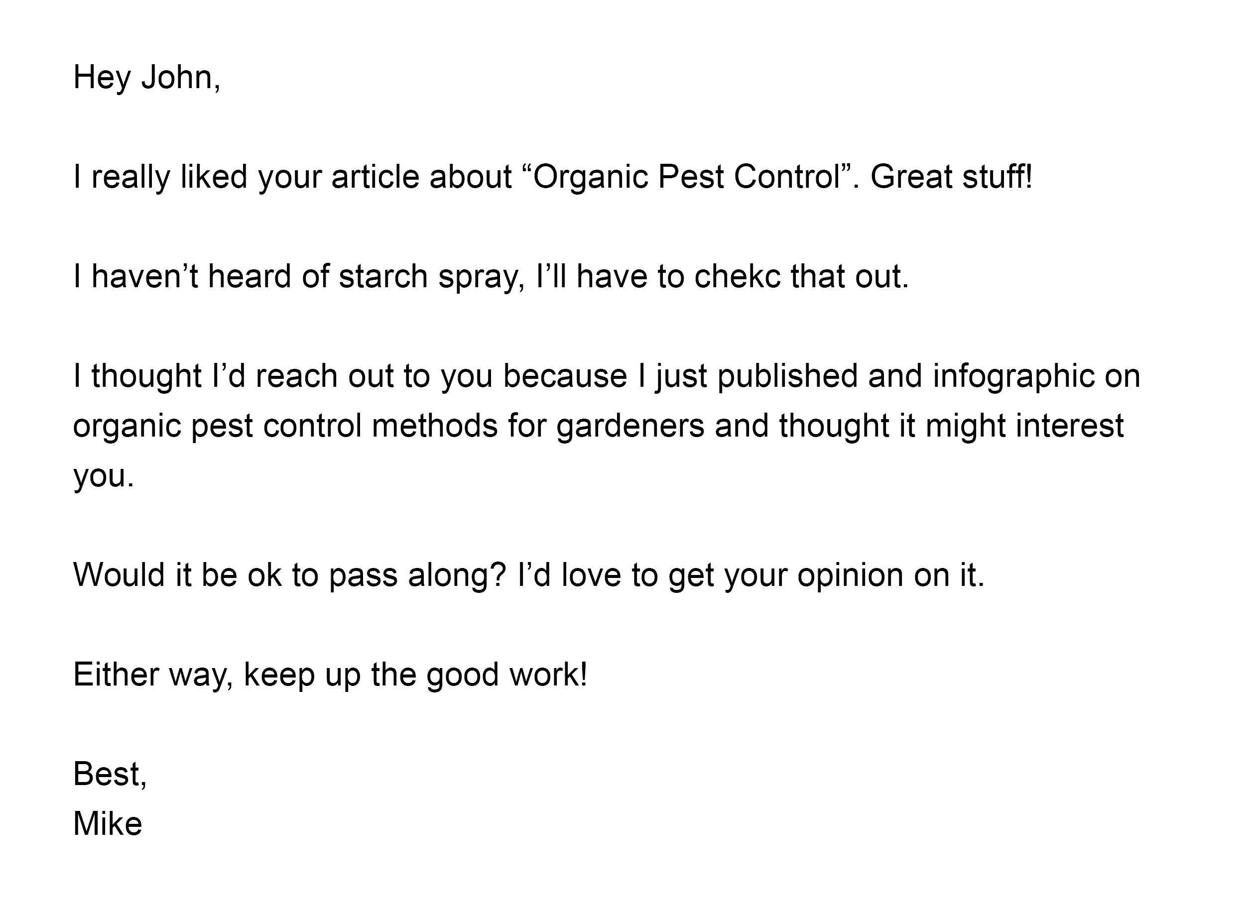 Mike – Outreach email Mike – Outreach email