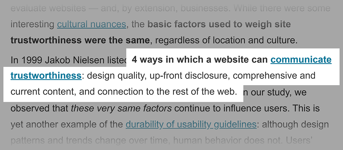 NN Group – Trustworthy design article NN Group – Trustworthy design article
