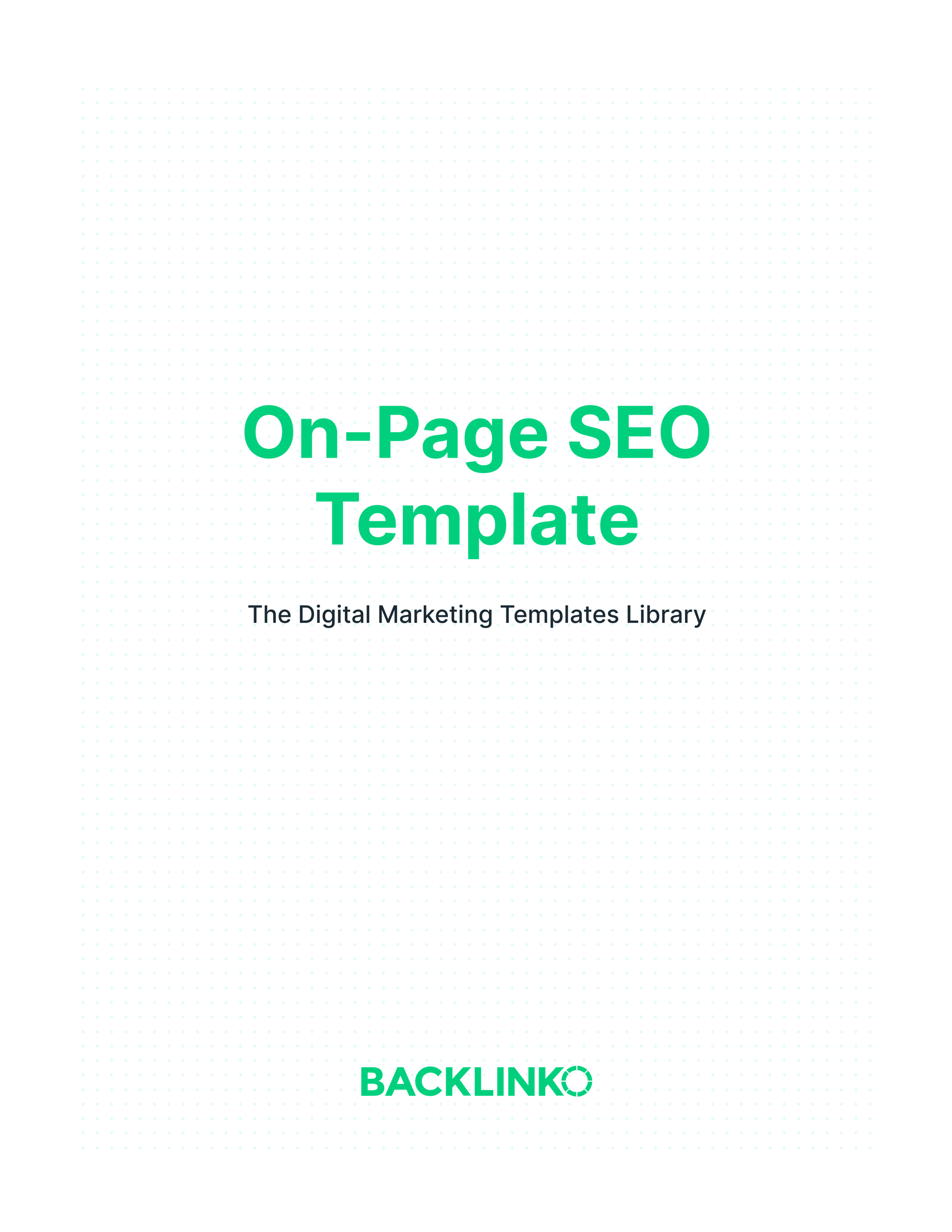 On-Page SEO Template On-Page SEO Template