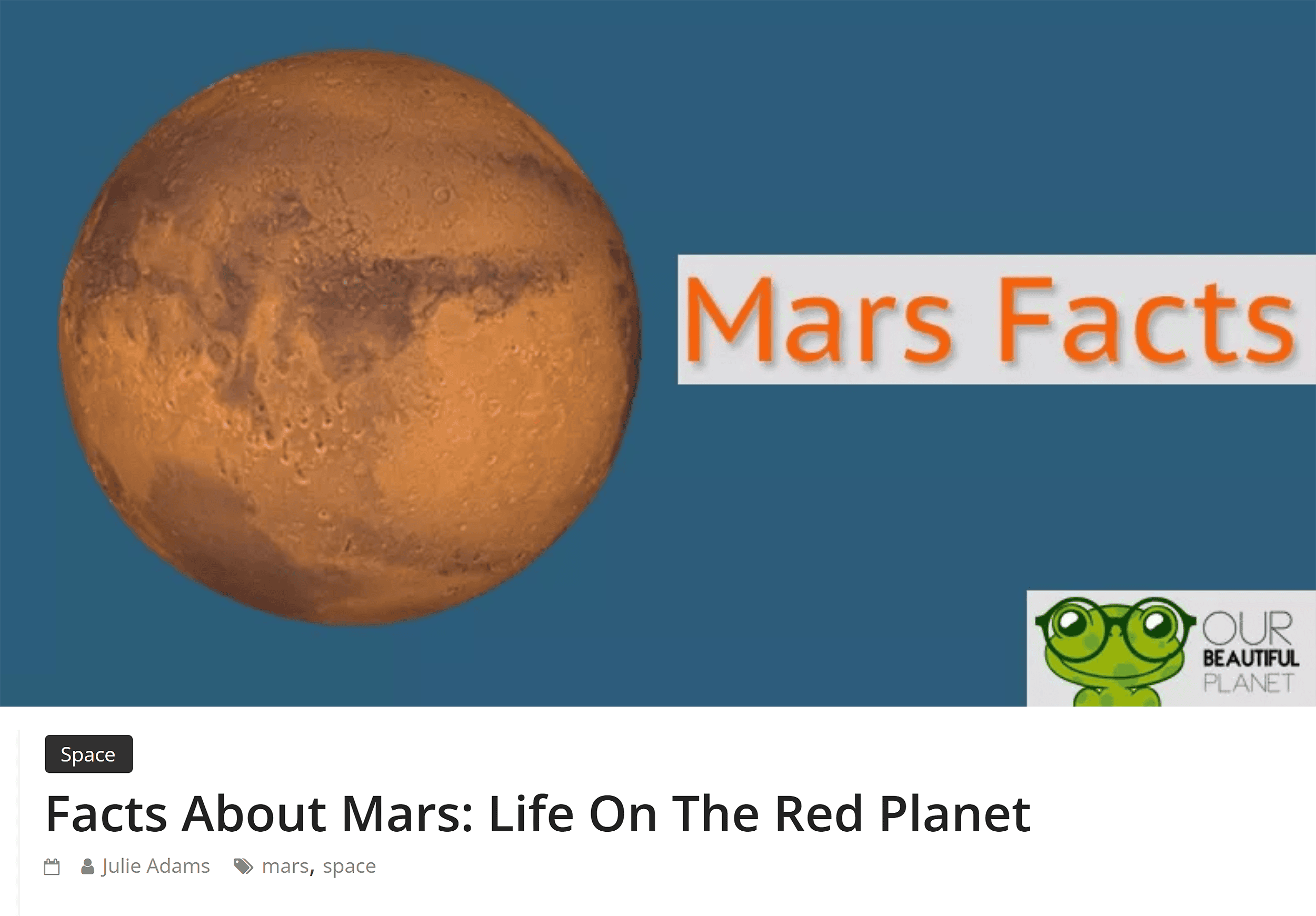 Our Beautiful Planet – Mars Facts